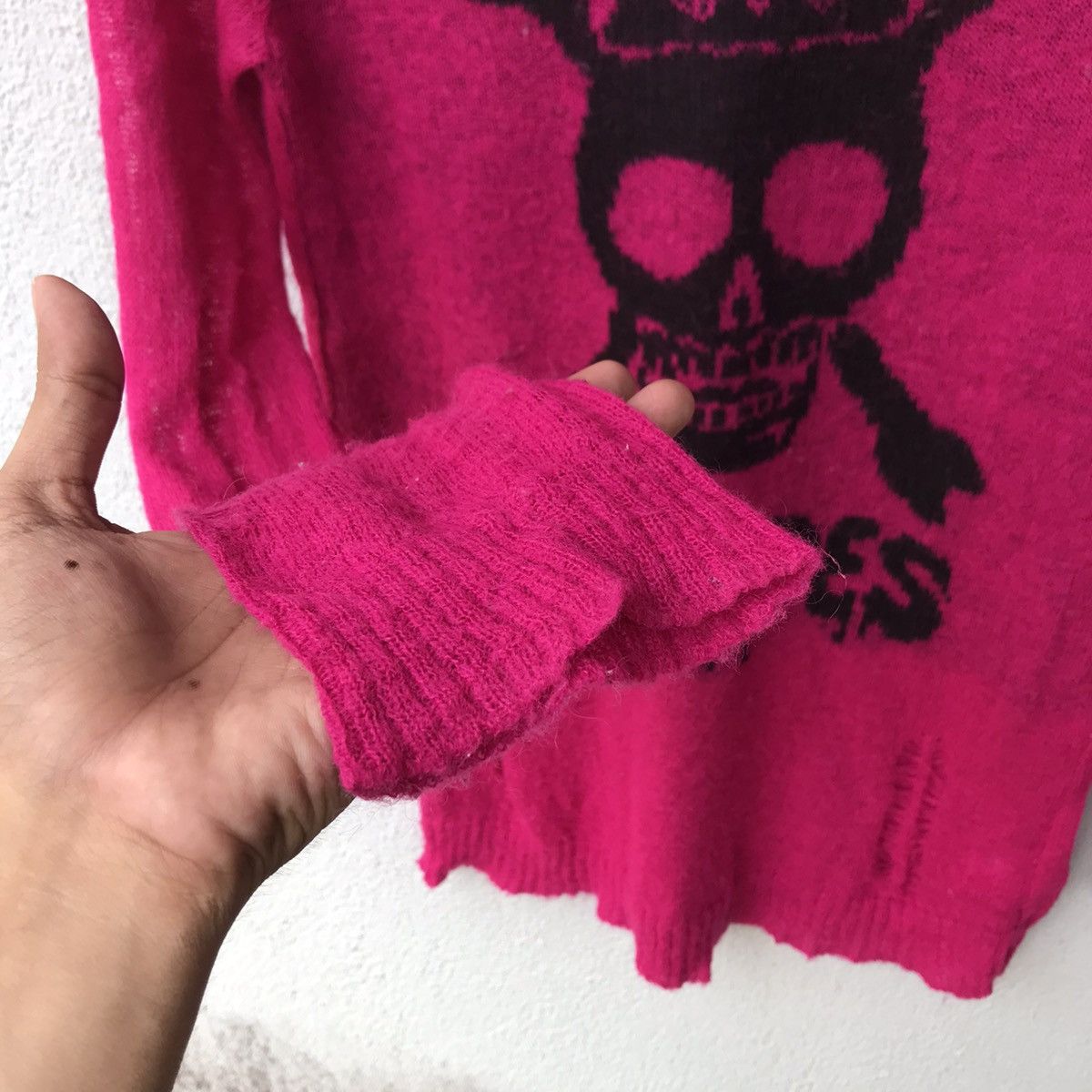 Aran Isles Knitwear Vintage ARW Grunge Skulls Bone Motive Shaggy Knitwear Size US S / EU 44-46 / 1 - 6 Thumbnail