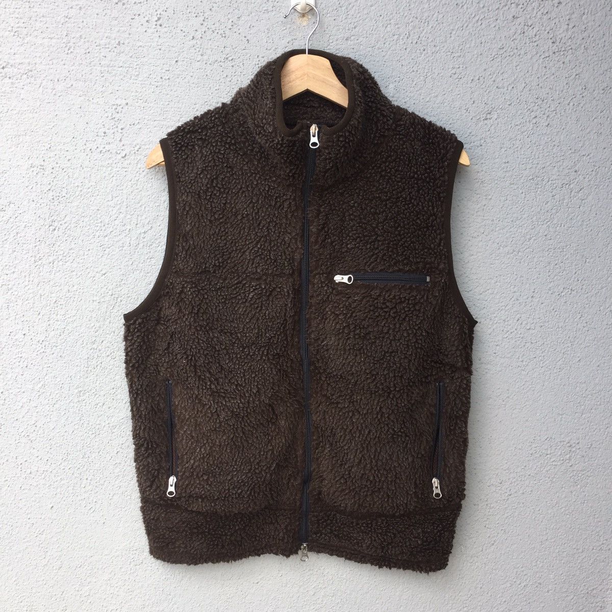 Japanese Brand Vintage Camp7 Sherpa Fleece Zipper Vest Jacket Size US M / EU 48-50 / 2 - 1 Thumbnail