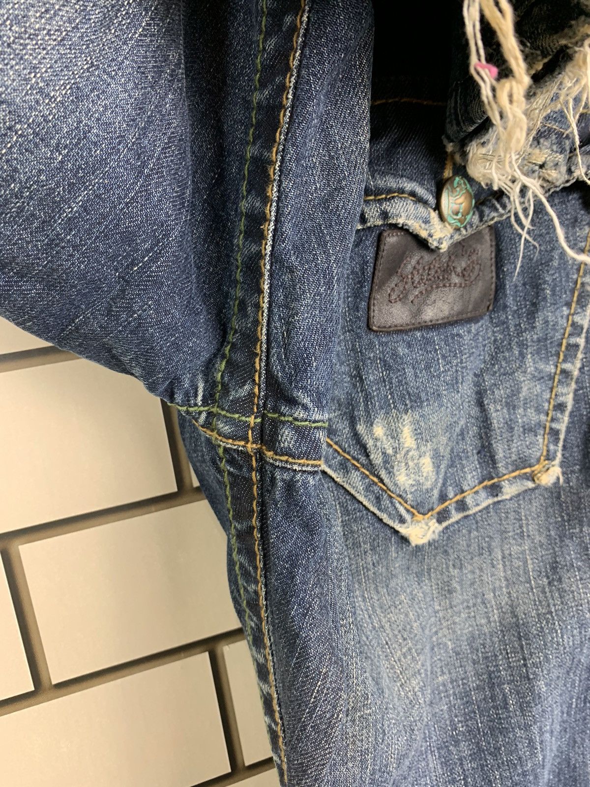 If Six Was Nine × Le Grande Bleu (L.G.B.) Vintage Japanese Brand Stitch Nebraska Distressed Denim Size US 29 - 18 Thumbnail