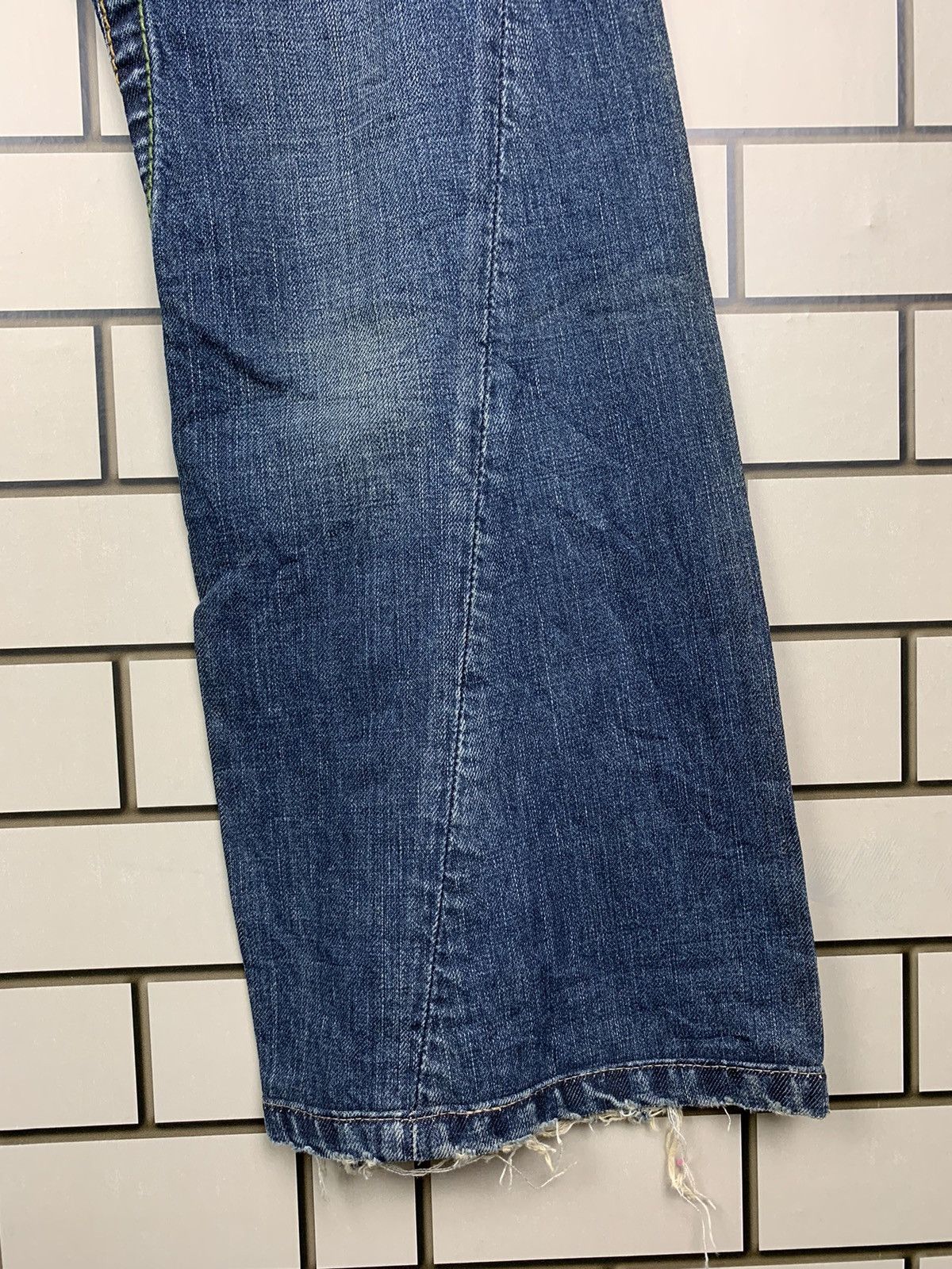 If Six Was Nine × Le Grande Bleu (L.G.B.) Vintage Japanese Brand Stitch Nebraska Distressed Denim Size US 29 - 7 Thumbnail