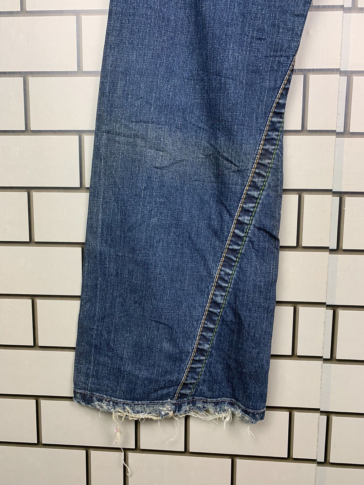 If Six Was Nine × Le Grande Bleu (L.G.B.) Vintage Japanese Brand Stitch Nebraska Distressed Denim Size US 29 - 13 Thumbnail