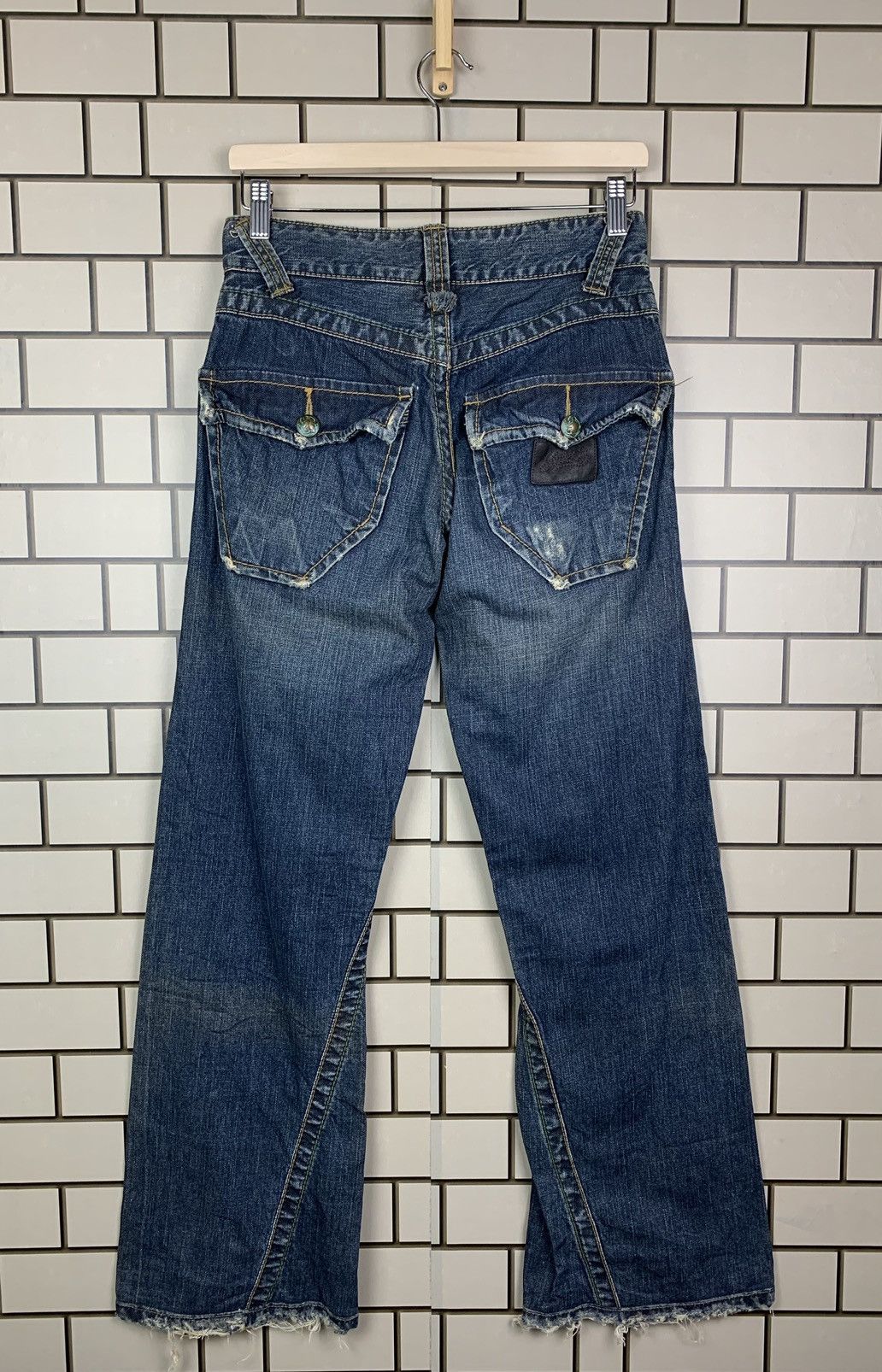 If Six Was Nine × Le Grande Bleu (L.G.B.) Vintage Japanese Brand Stitch Nebraska Distressed Denim Size US 29 - 10 Thumbnail