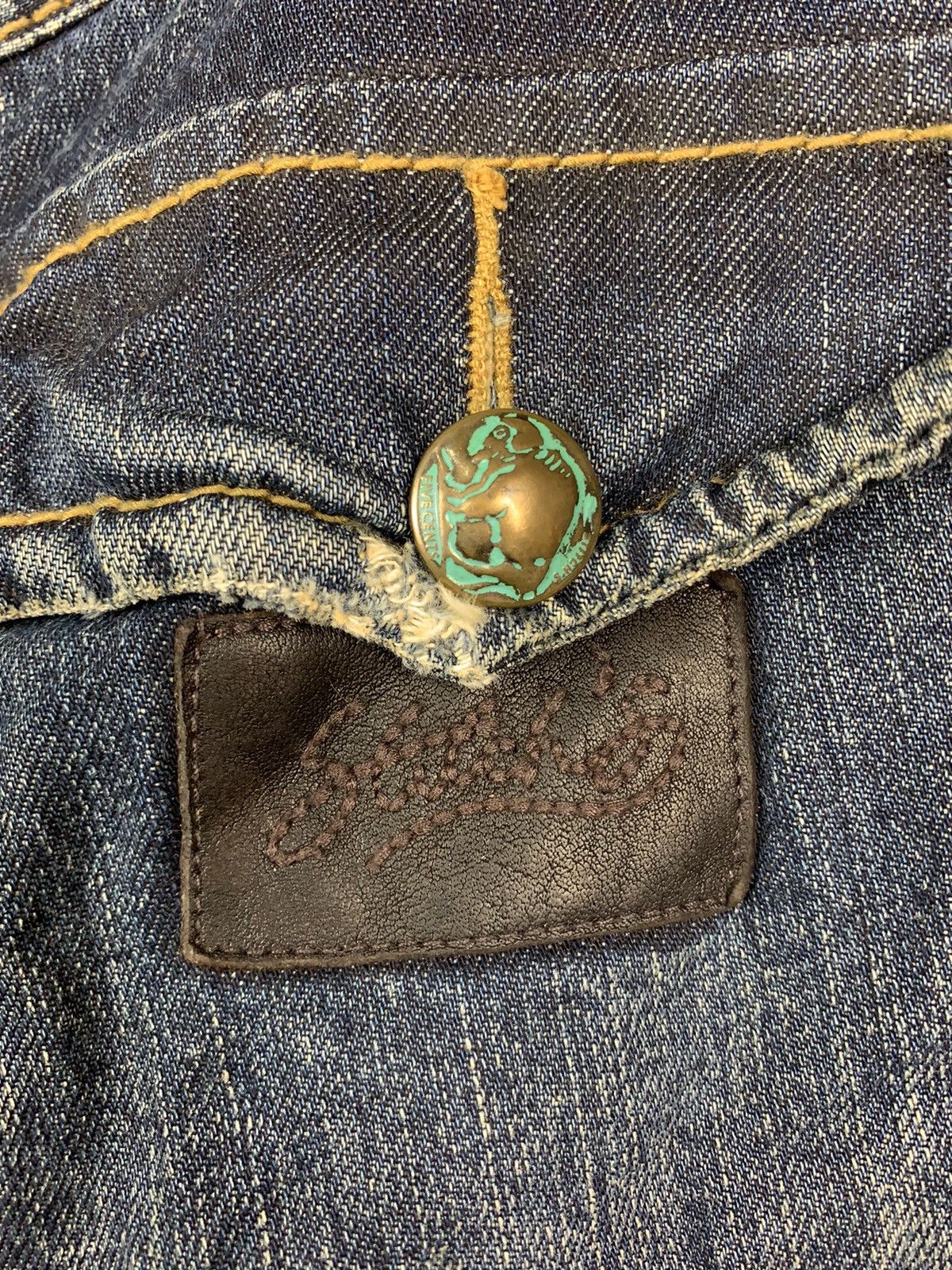 If Six Was Nine × Le Grande Bleu (L.G.B.) Vintage Japanese Brand Stitch Nebraska Distressed Denim Size US 29 - 17 Thumbnail