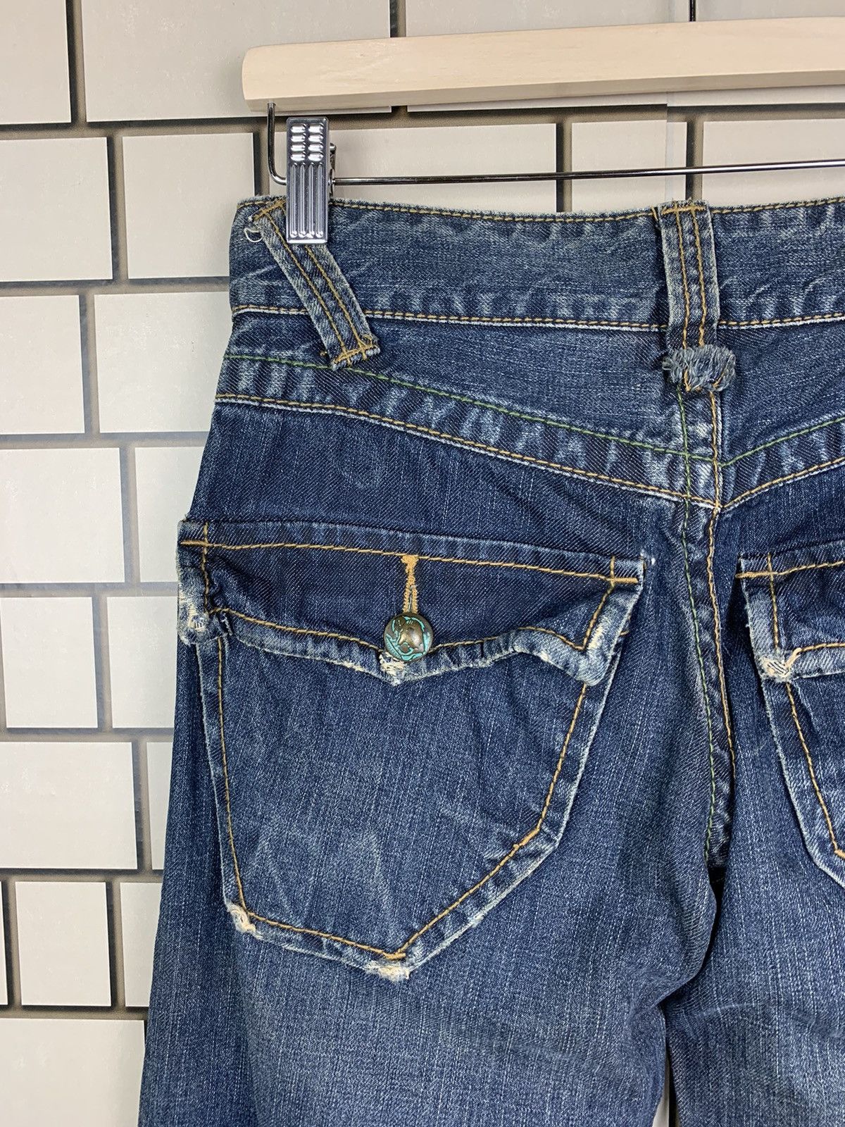 If Six Was Nine × Le Grande Bleu (L.G.B.) Vintage Japanese Brand Stitch Nebraska Distressed Denim Size US 29 - 15 Thumbnail