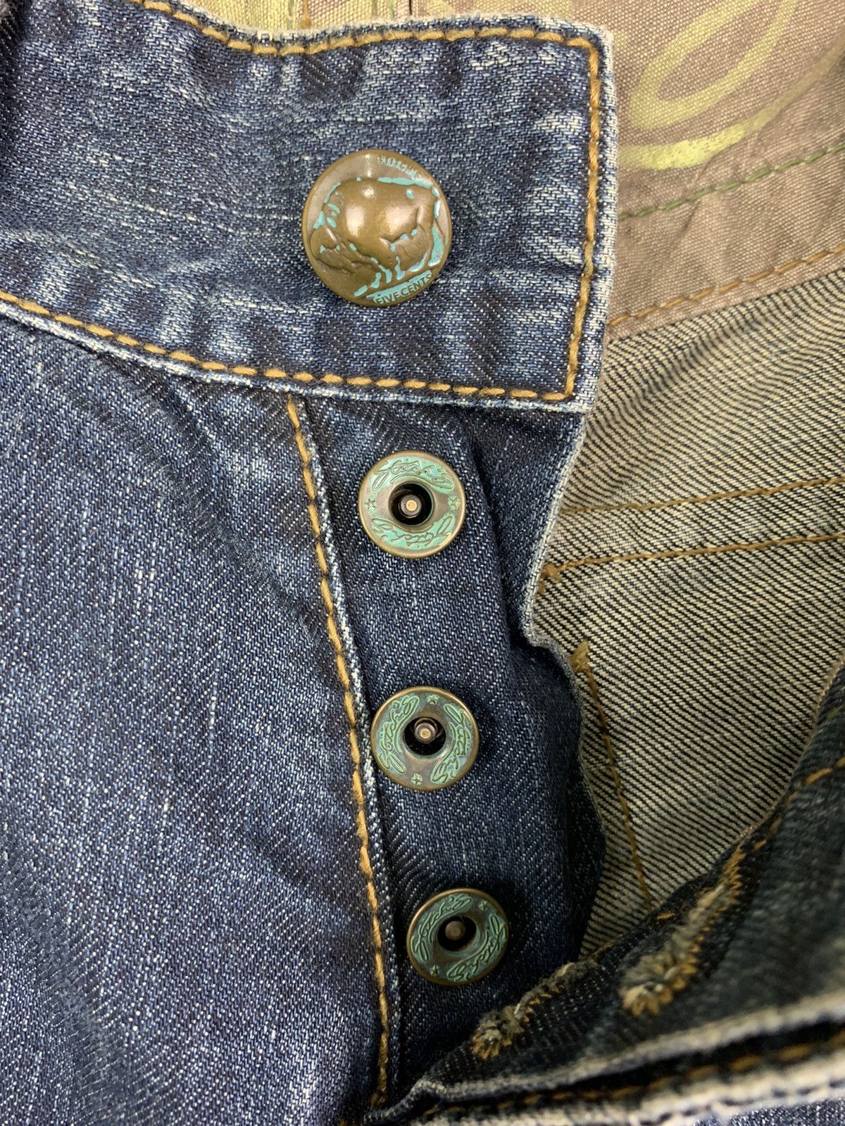 If Six Was Nine × Le Grande Bleu (L.G.B.) Vintage Japanese Brand Stitch Nebraska Distressed Denim Size US 29 - 20 Thumbnail