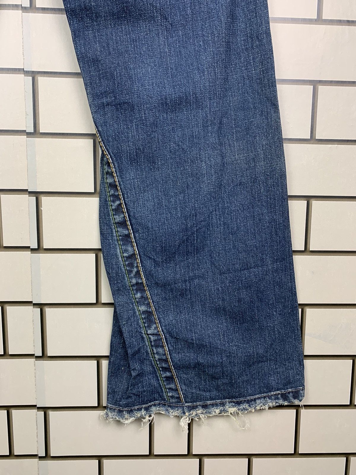If Six Was Nine × Le Grande Bleu (L.G.B.) Vintage Japanese Brand Stitch Nebraska Distressed Denim Size US 29 - 14 Thumbnail