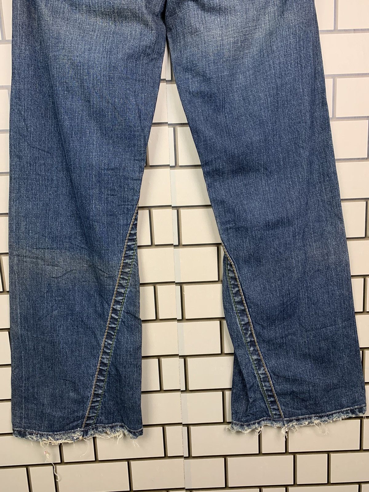 If Six Was Nine × Le Grande Bleu (L.G.B.) Vintage Japanese Brand Stitch Nebraska Distressed Denim Size US 29 - 12 Thumbnail
