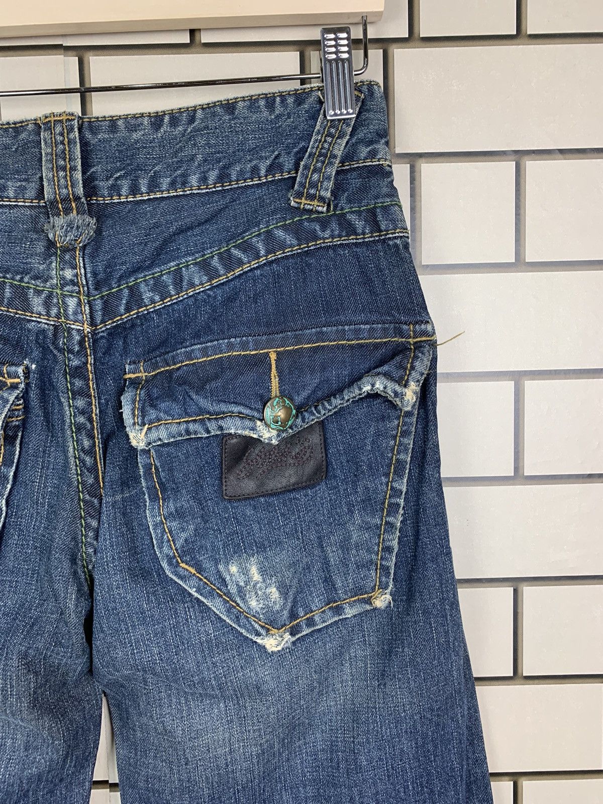 If Six Was Nine × Le Grande Bleu (L.G.B.) Vintage Japanese Brand Stitch Nebraska Distressed Denim Size US 29 - 16 Thumbnail
