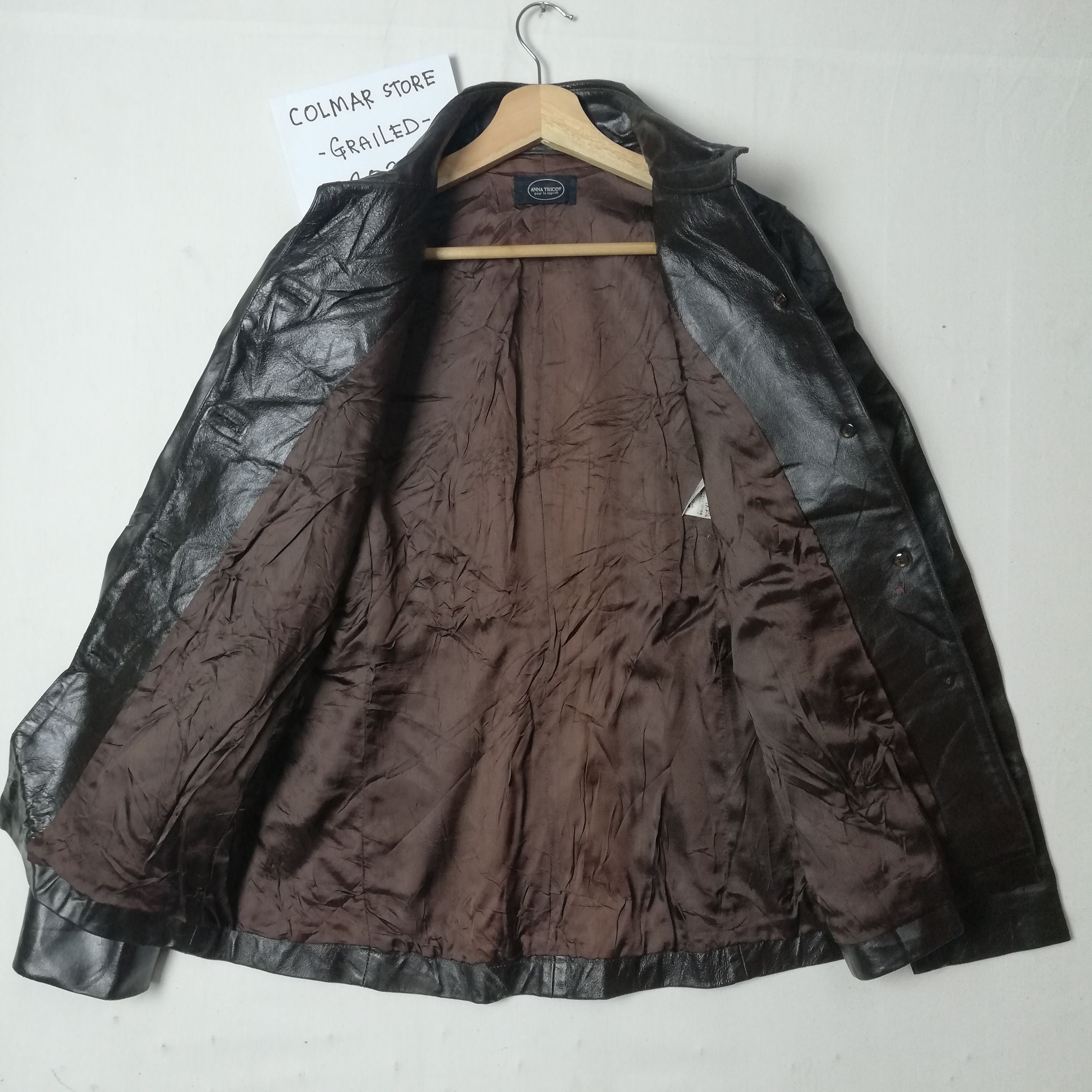 Vintage Anna Tricot Made In Italy Leather Button Ups Jacket Size XS / US 0-2 / IT 36-38 - 8 Thumbnail