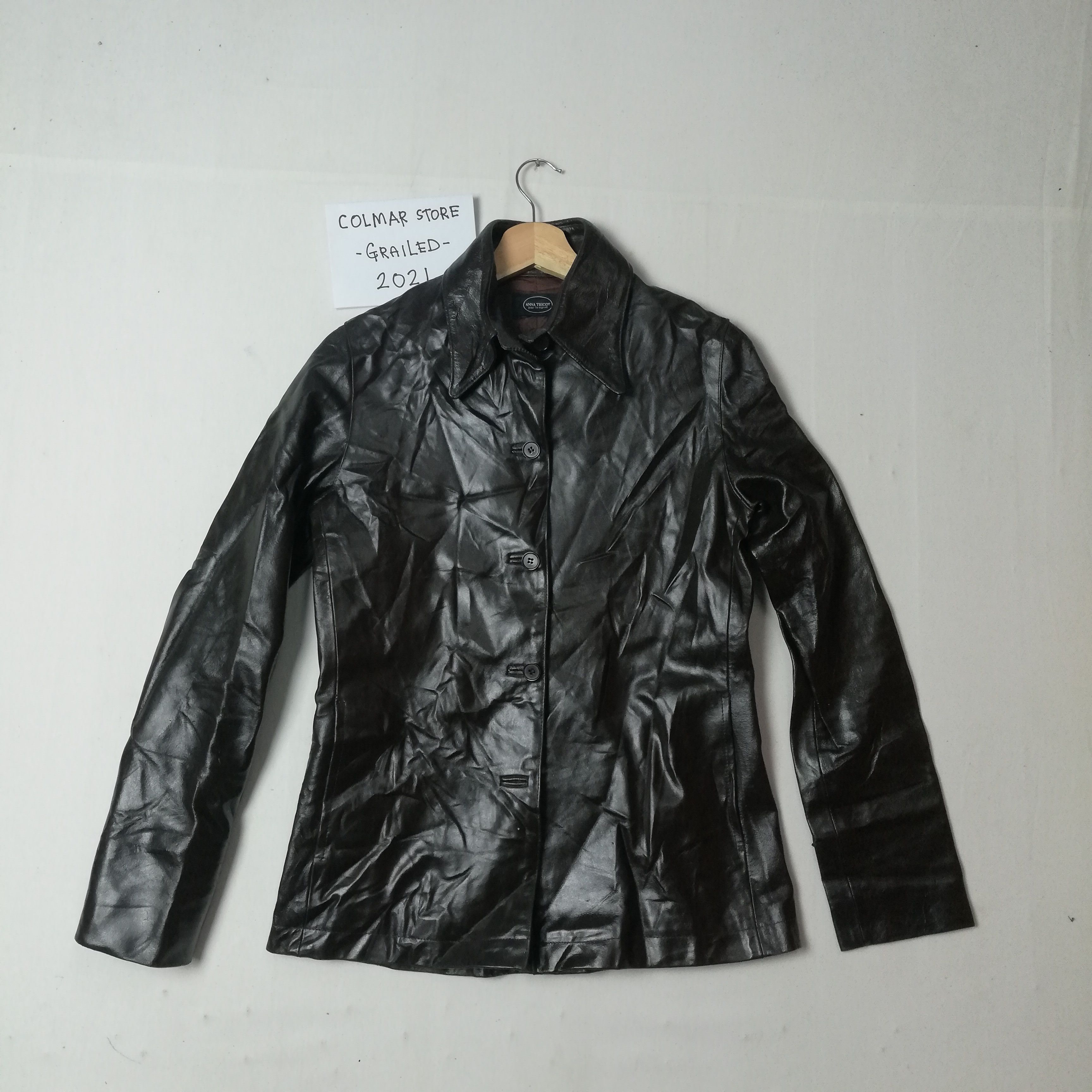Vintage Anna Tricot Made In Italy Leather Button Ups Jacket Size XS / US 0-2 / IT 36-38 - 1 Thumbnail