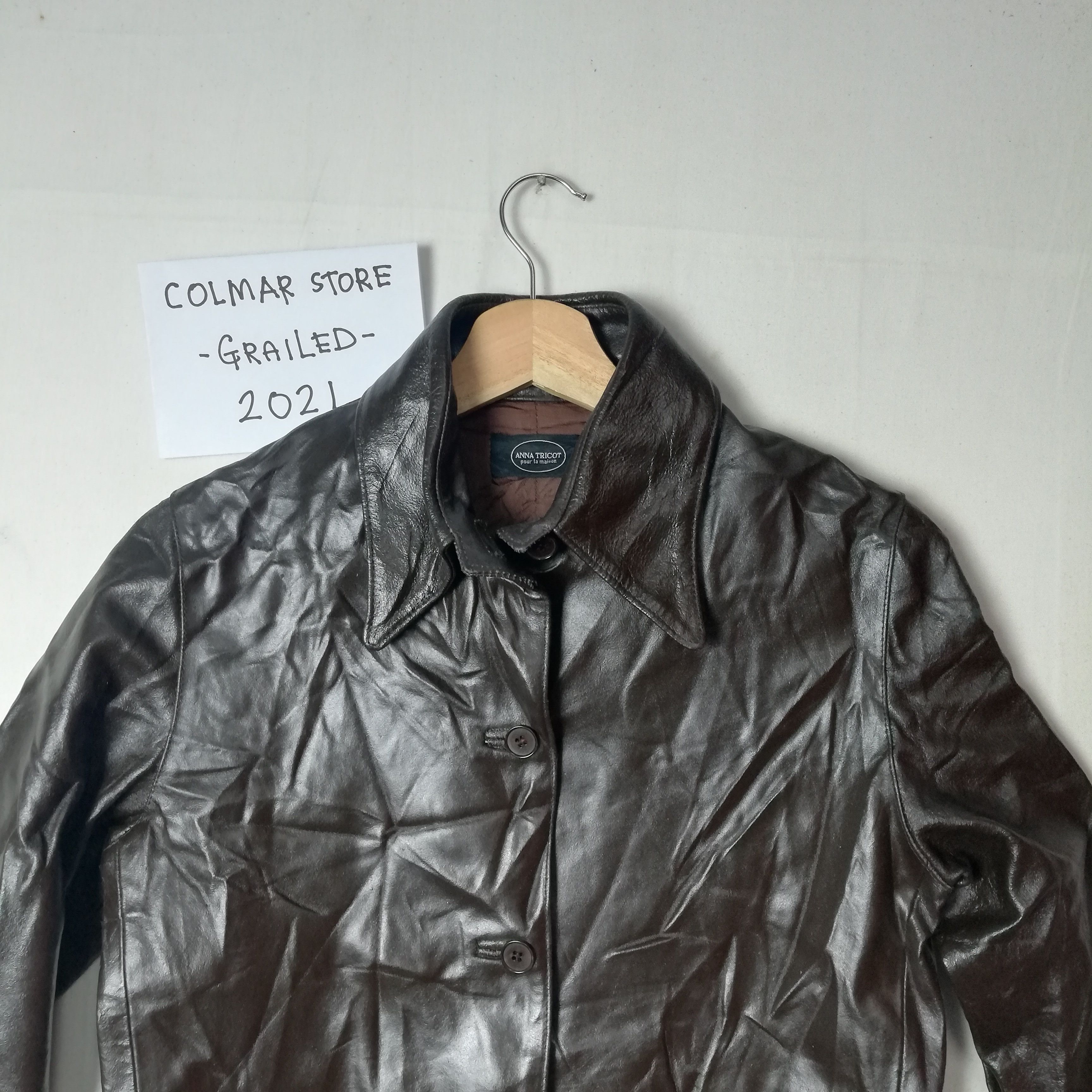 Vintage Anna Tricot Made In Italy Leather Button Ups Jacket Size XS / US 0-2 / IT 36-38 - 2 Thumbnail