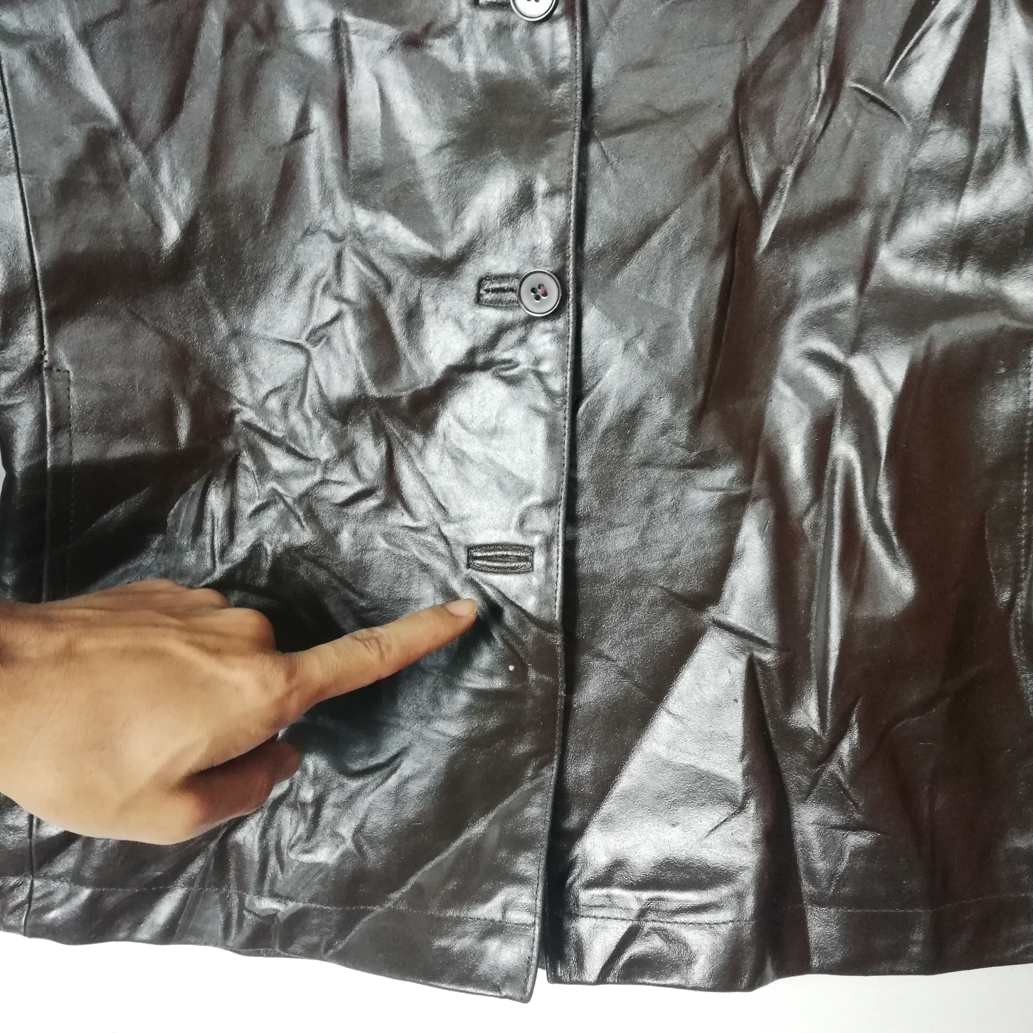 Vintage Anna Tricot Made In Italy Leather Button Ups Jacket Size XS / US 0-2 / IT 36-38 - 10 Thumbnail