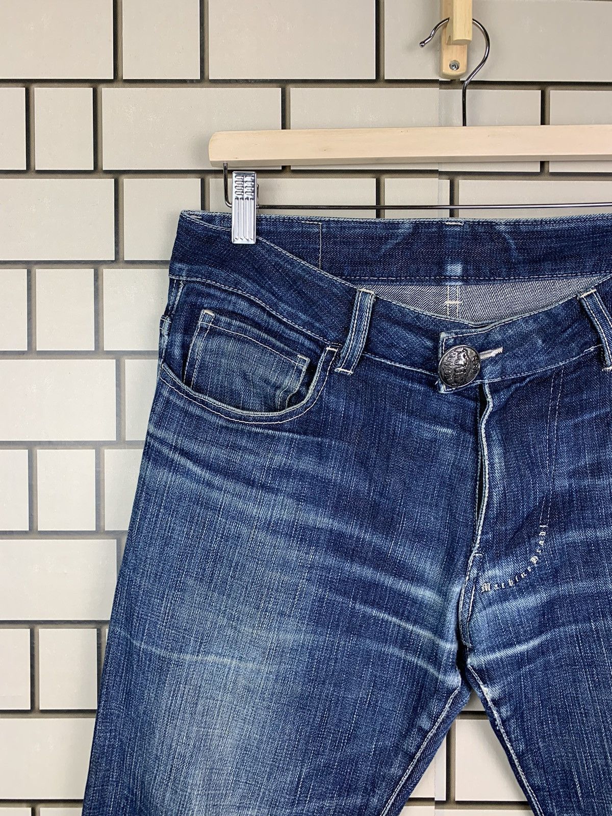If Six Was Nine × Japanese Brand × Jean Machine Vintage Japanese Brand Machine Distressed Denim Size US 33 - 6 Thumbnail