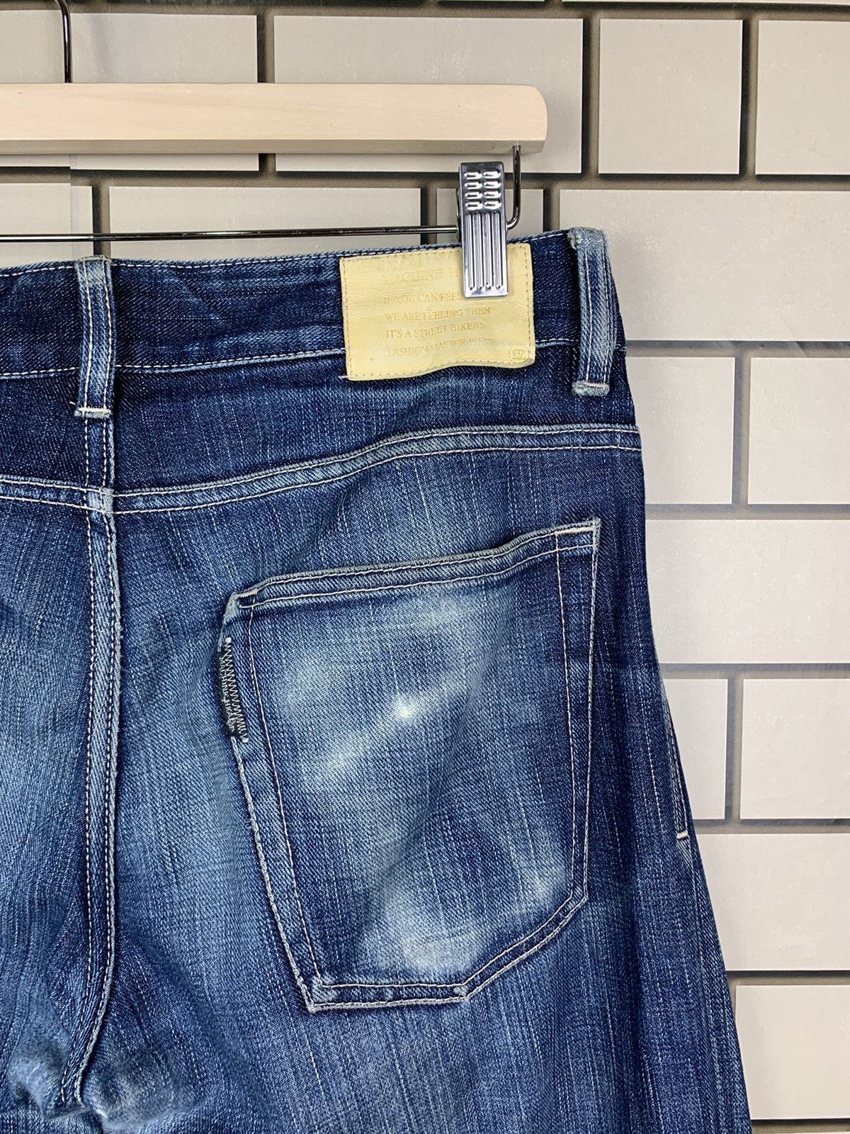 If Six Was Nine × Japanese Brand × Jean Machine Vintage Japanese Brand Machine Distressed Denim Size US 33 - 17 Thumbnail