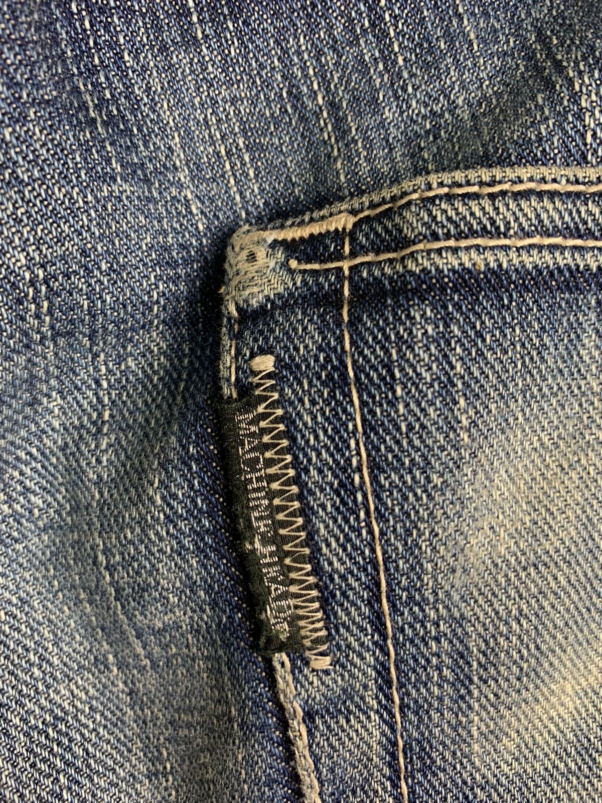 If Six Was Nine × Japanese Brand × Jean Machine Vintage Japanese Brand Machine Distressed Denim Size US 33 - 18 Thumbnail