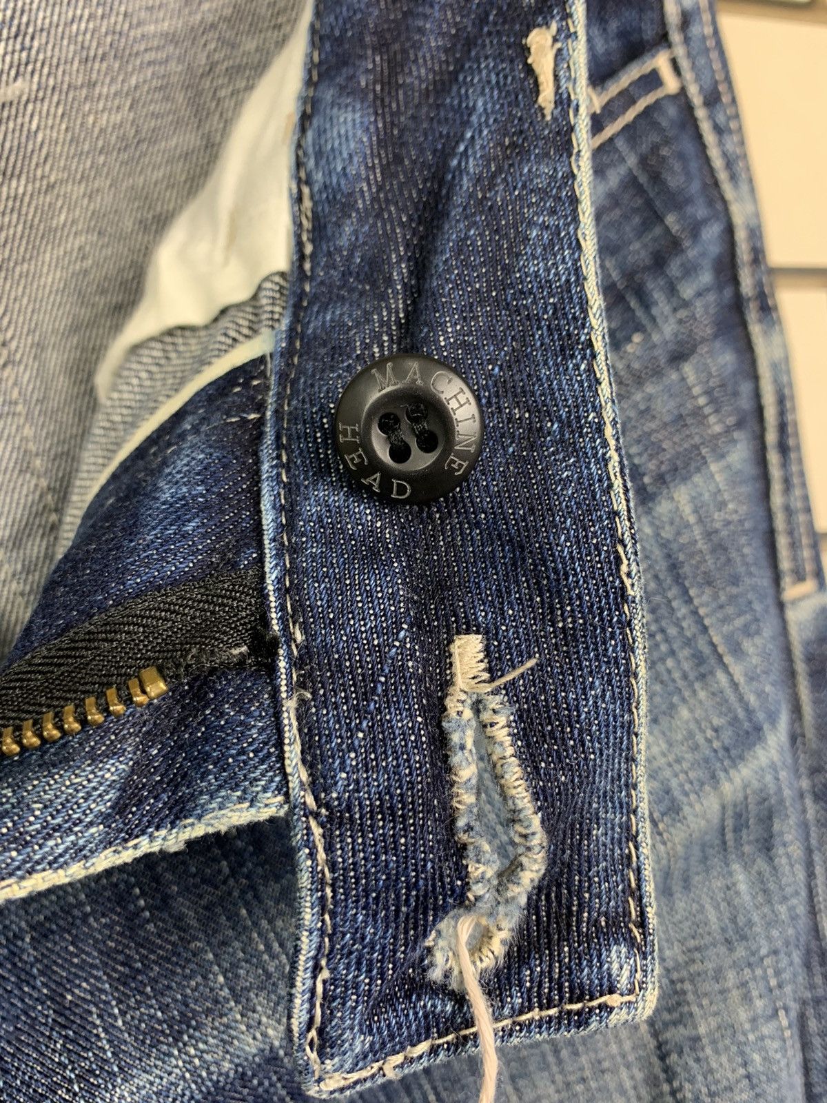 If Six Was Nine × Japanese Brand × Jean Machine Vintage Japanese Brand Machine Distressed Denim Size US 33 - 20 Thumbnail