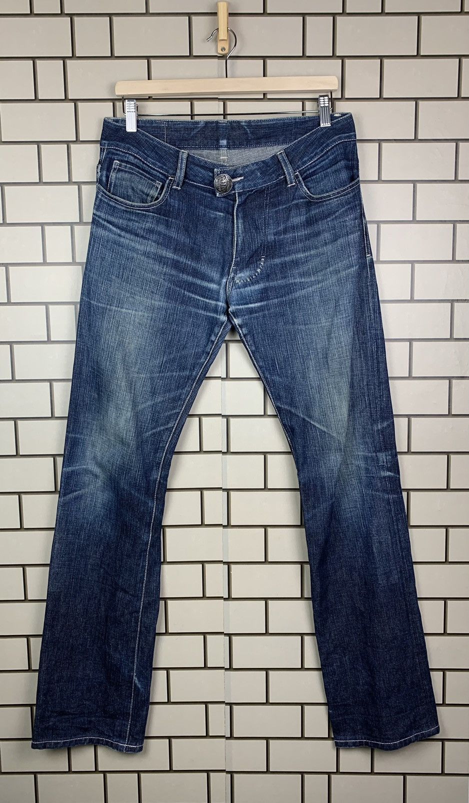 If Six Was Nine × Japanese Brand × Jean Machine Vintage Japanese Brand Machine Distressed Denim Size US 33 - 1 Thumbnail