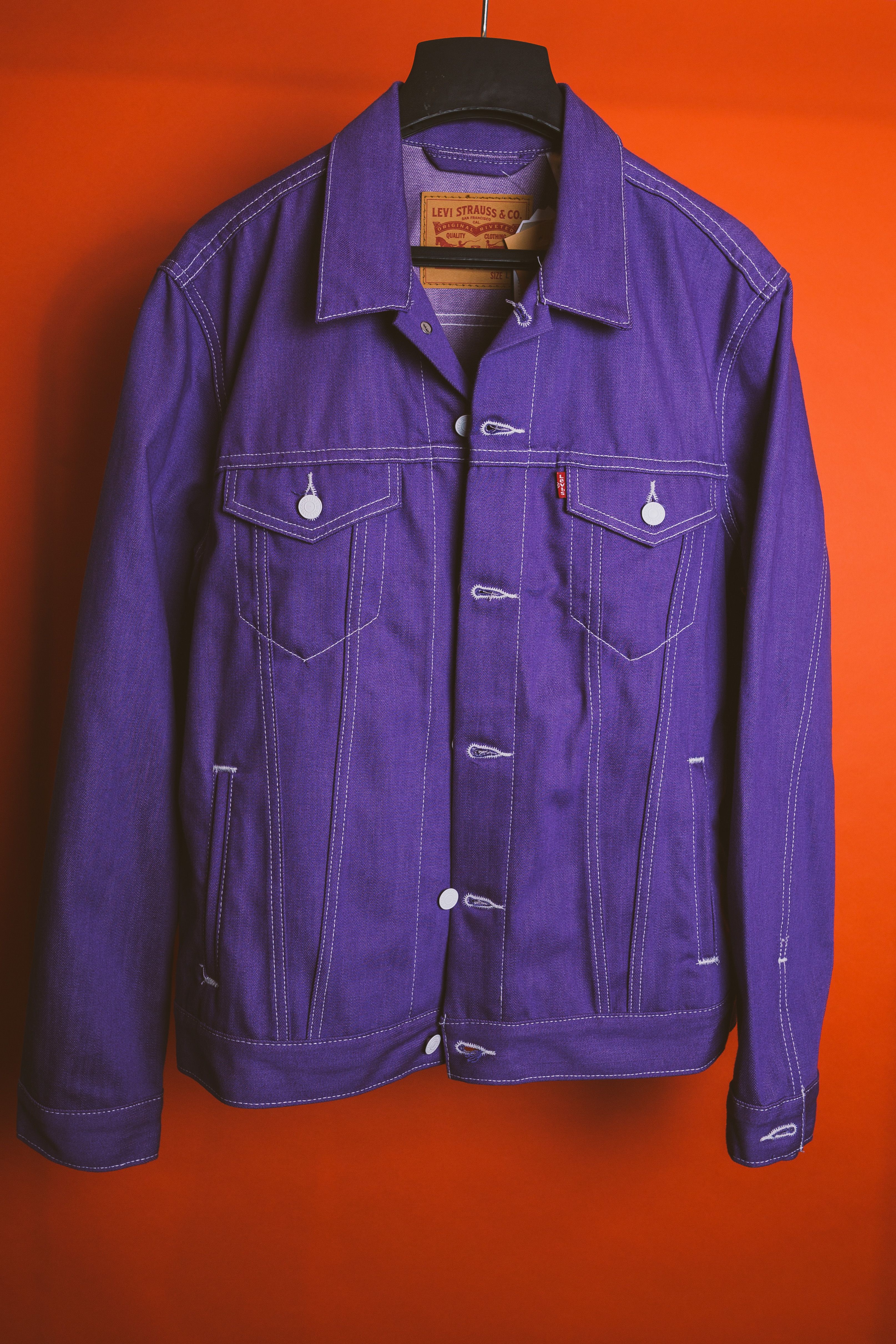 Levi's Purple RARE Andre 3000 Trucker Denim Waxed Colored Jacket Vintage  Style