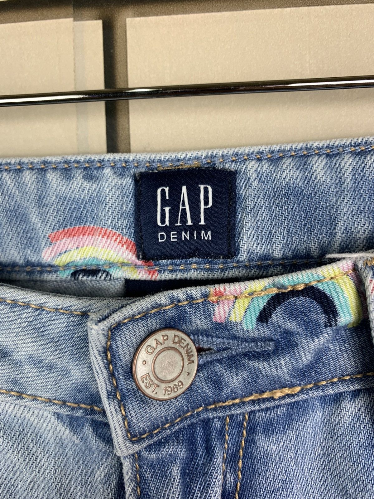Gap × Vintage Vintage Denim Gap Printed Design Rainbow Fullprint Size 28" / US 6 / IT 42 - 18 Thumbnail
