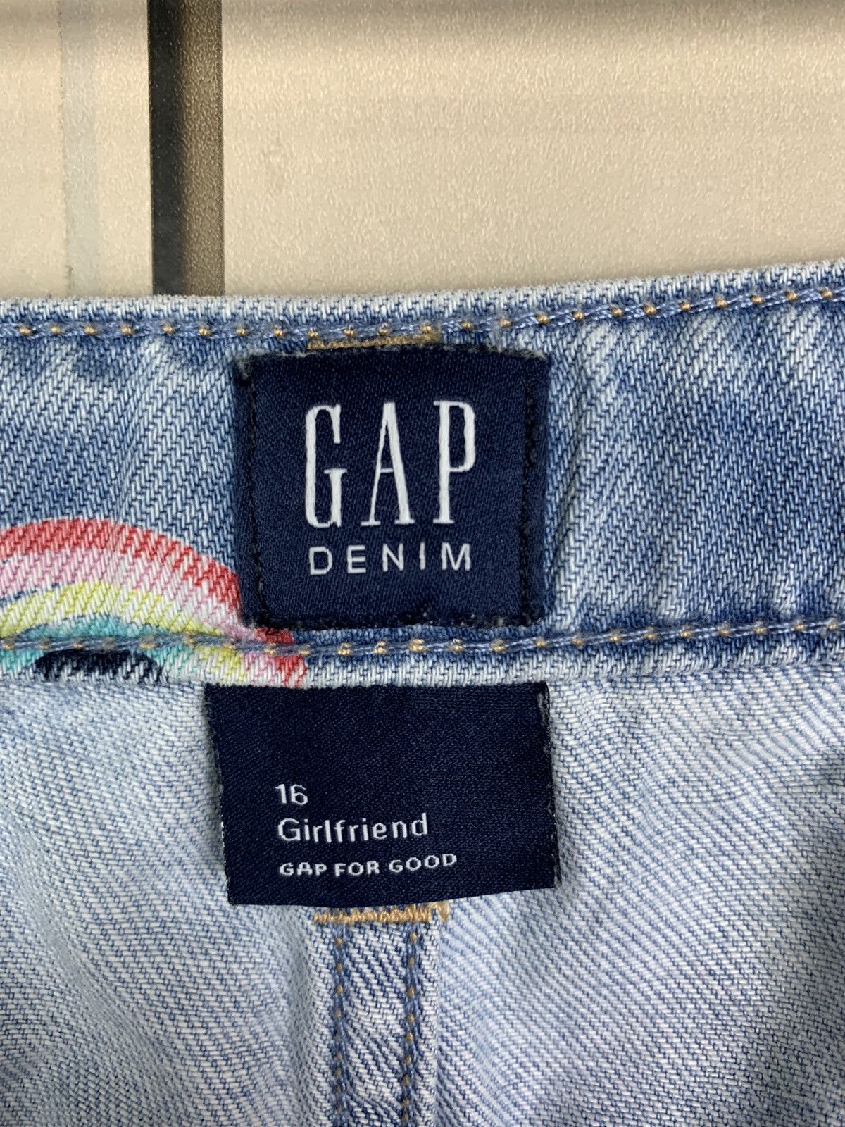 Gap × Vintage Vintage Denim Gap Printed Design Rainbow Fullprint Size 28" / US 6 / IT 42 - 19 Thumbnail