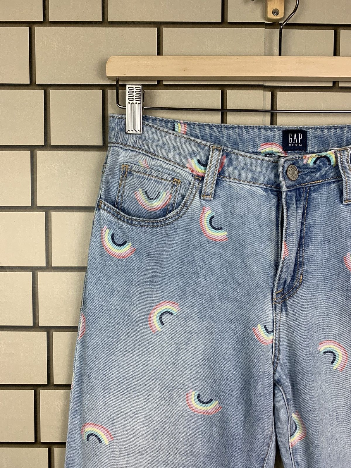 Gap × Vintage Vintage Denim Gap Printed Design Rainbow Fullprint Size 28" / US 6 / IT 42 - 6 Thumbnail