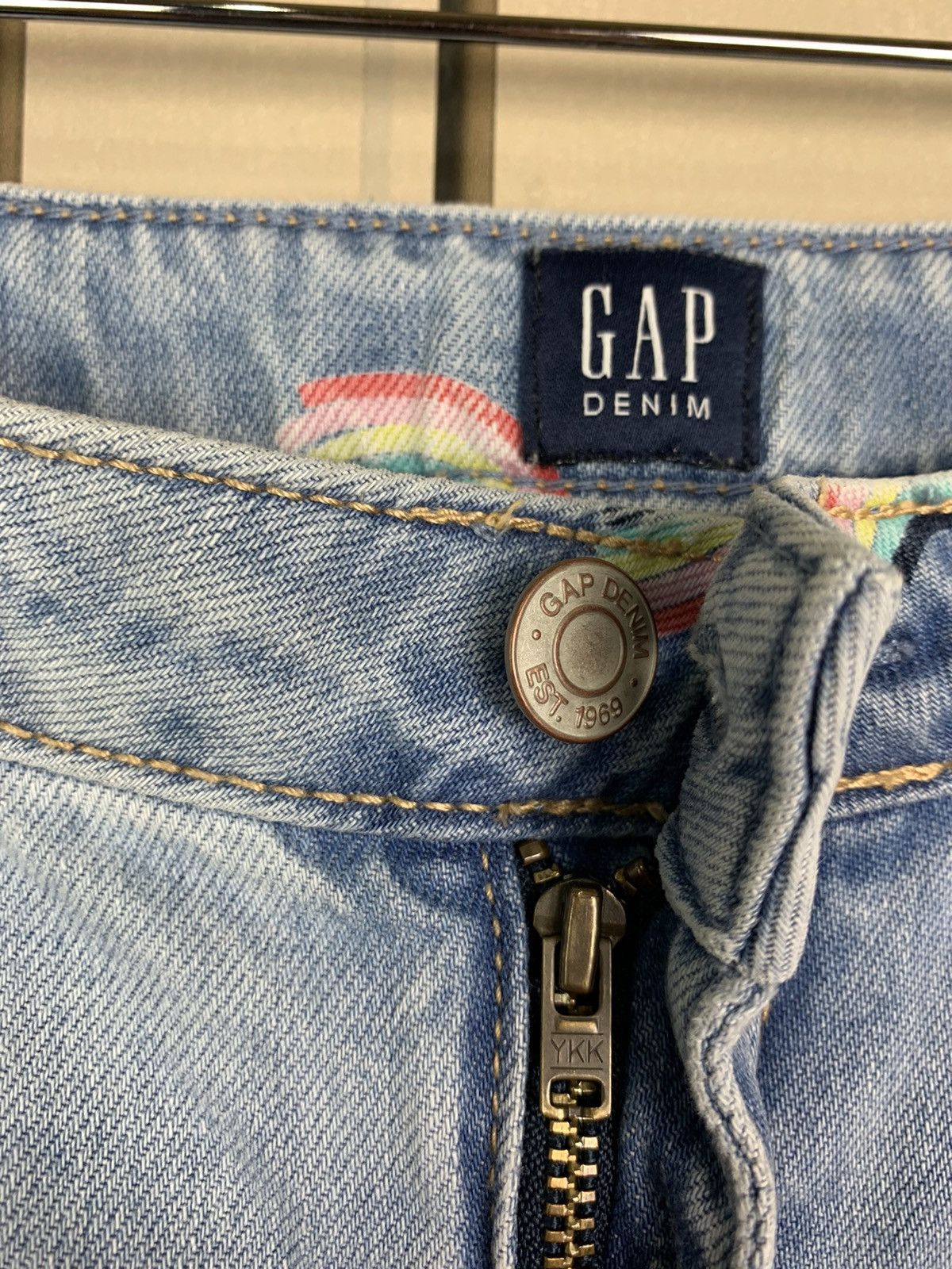 Gap × Vintage Vintage Denim Gap Printed Design Rainbow Fullprint Size 28" / US 6 / IT 42 - 14 Thumbnail