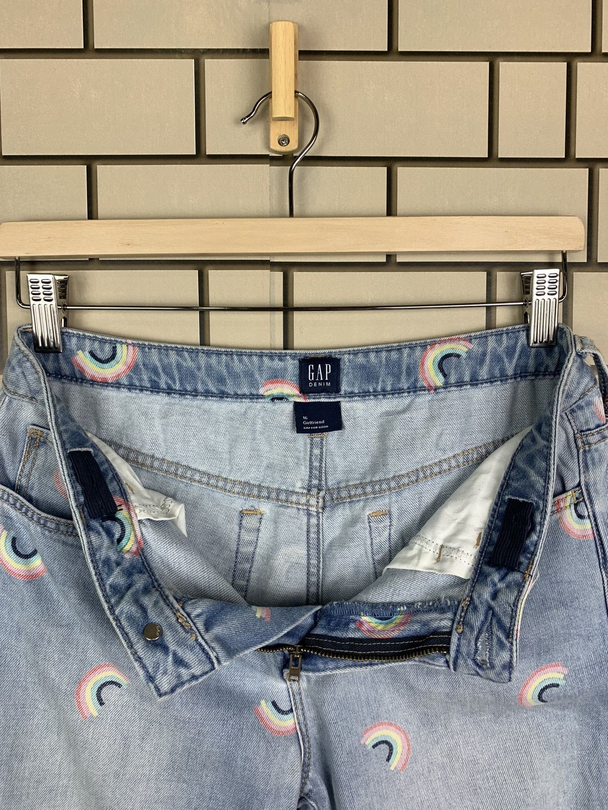Gap × Vintage Vintage Denim Gap Printed Design Rainbow Fullprint Size 28" / US 6 / IT 42 - 15 Thumbnail