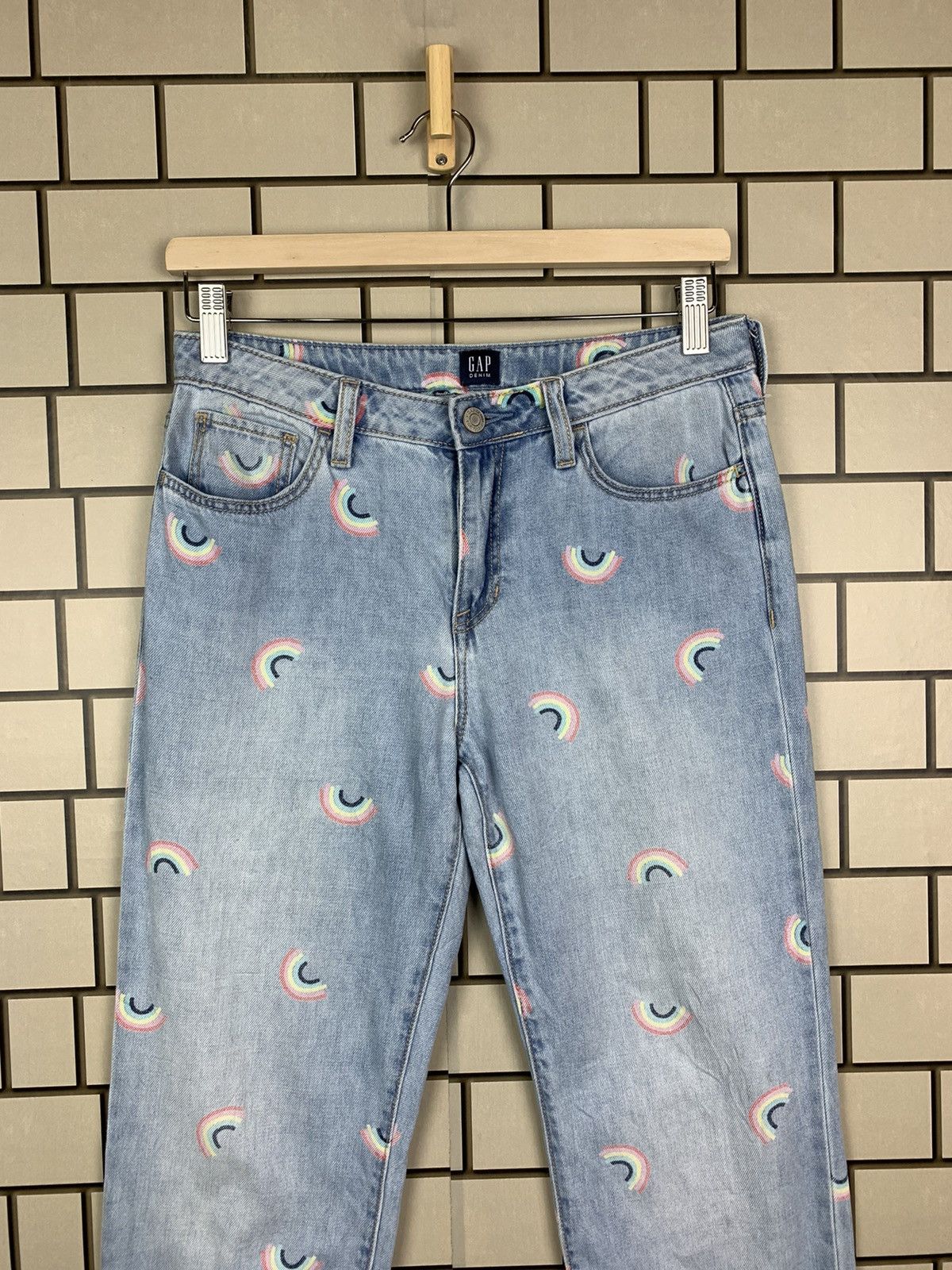 Gap × Vintage Vintage Denim Gap Printed Design Rainbow Fullprint Size 28" / US 6 / IT 42 - 2 Thumbnail