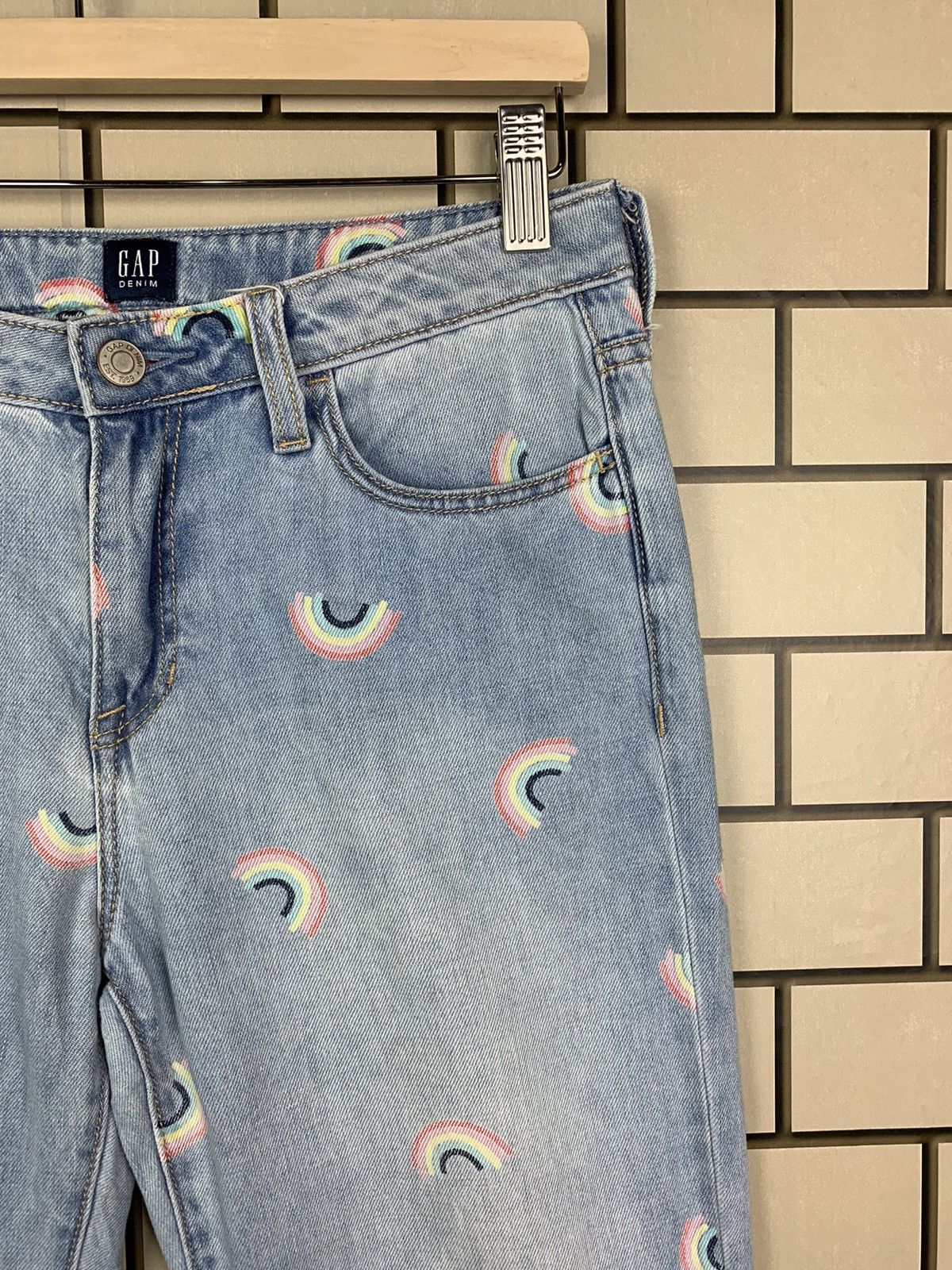 Gap × Vintage Vintage Denim Gap Printed Design Rainbow Fullprint Size 28" / US 6 / IT 42 - 7 Thumbnail