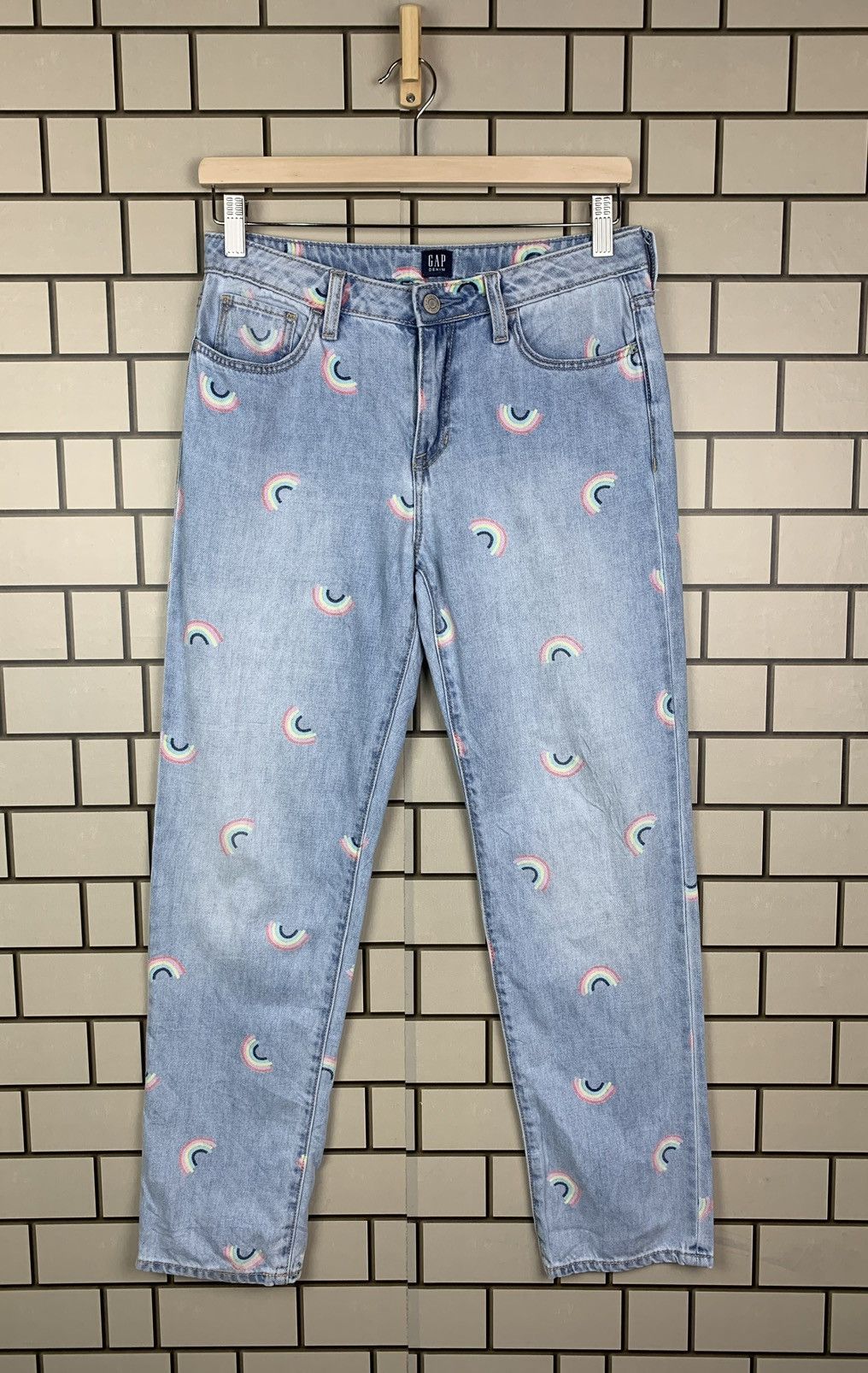Gap × Vintage Vintage Denim Gap Printed Design Rainbow Fullprint Size 28" / US 6 / IT 42 - 1 Thumbnail