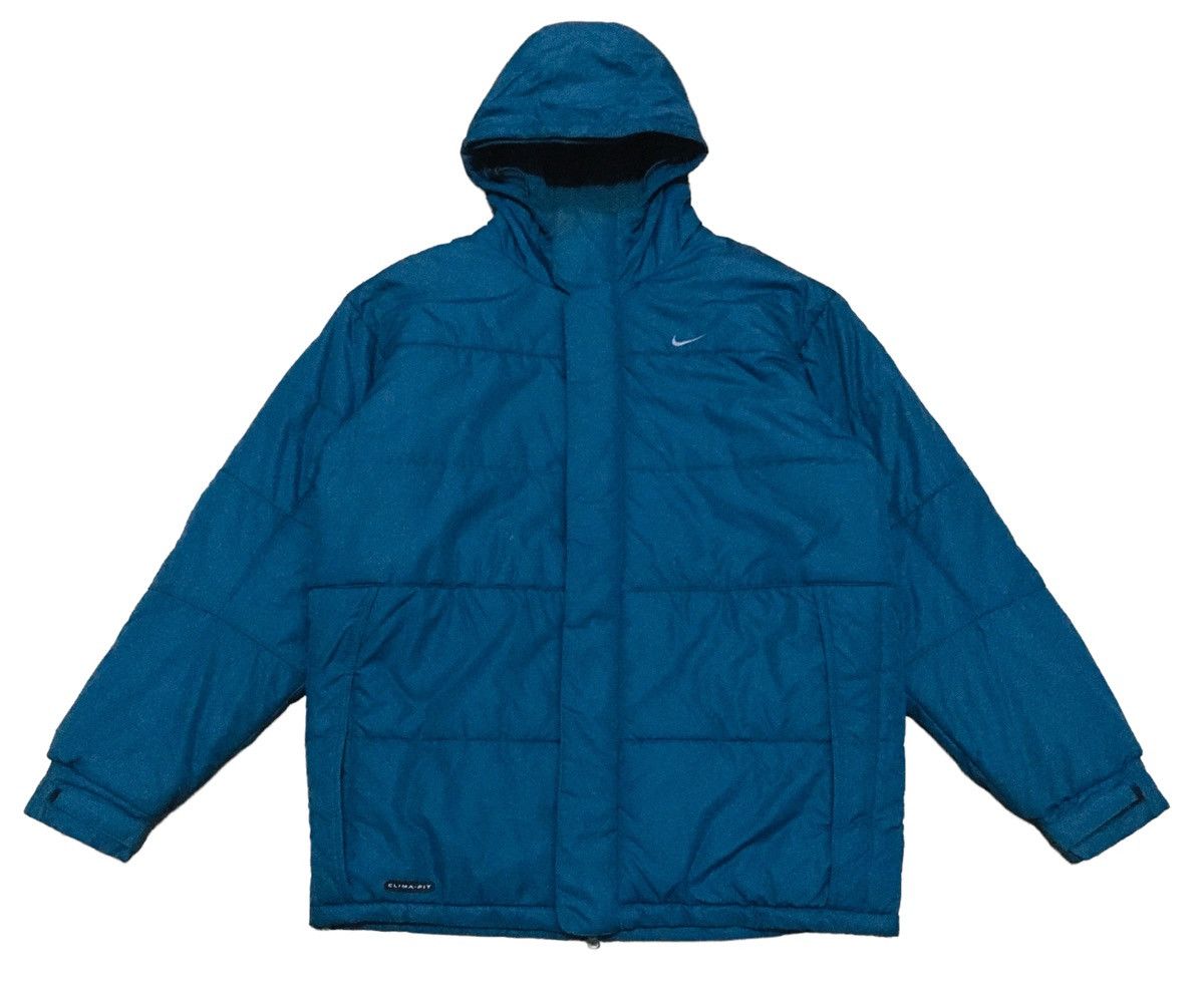 Vintage 00s Navy Nike Long Puffer Jacket Coat XL XXL