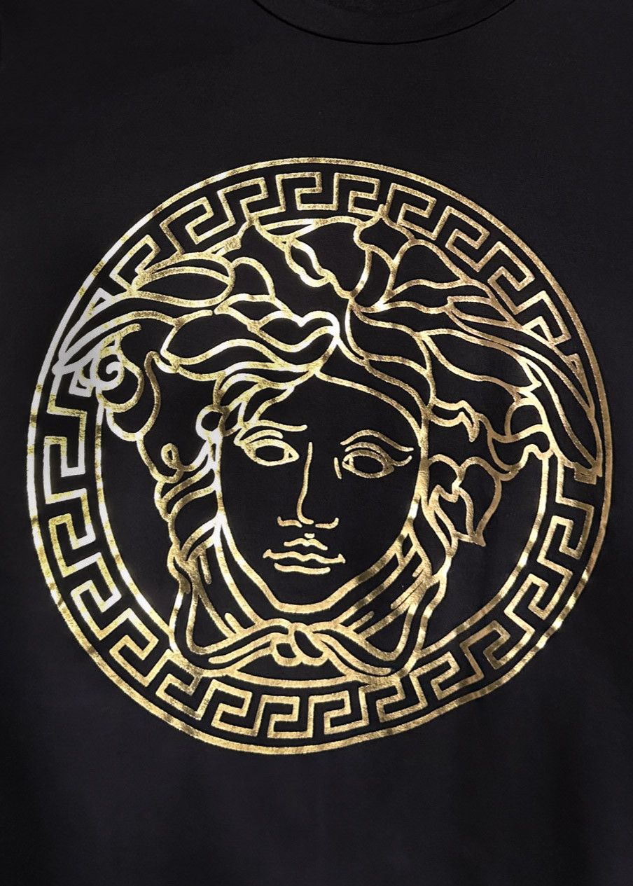 Versace Versace Black Gold Printed Medusa T-shirt Size M / US 6-8 / IT 42-44 - 3 Thumbnail