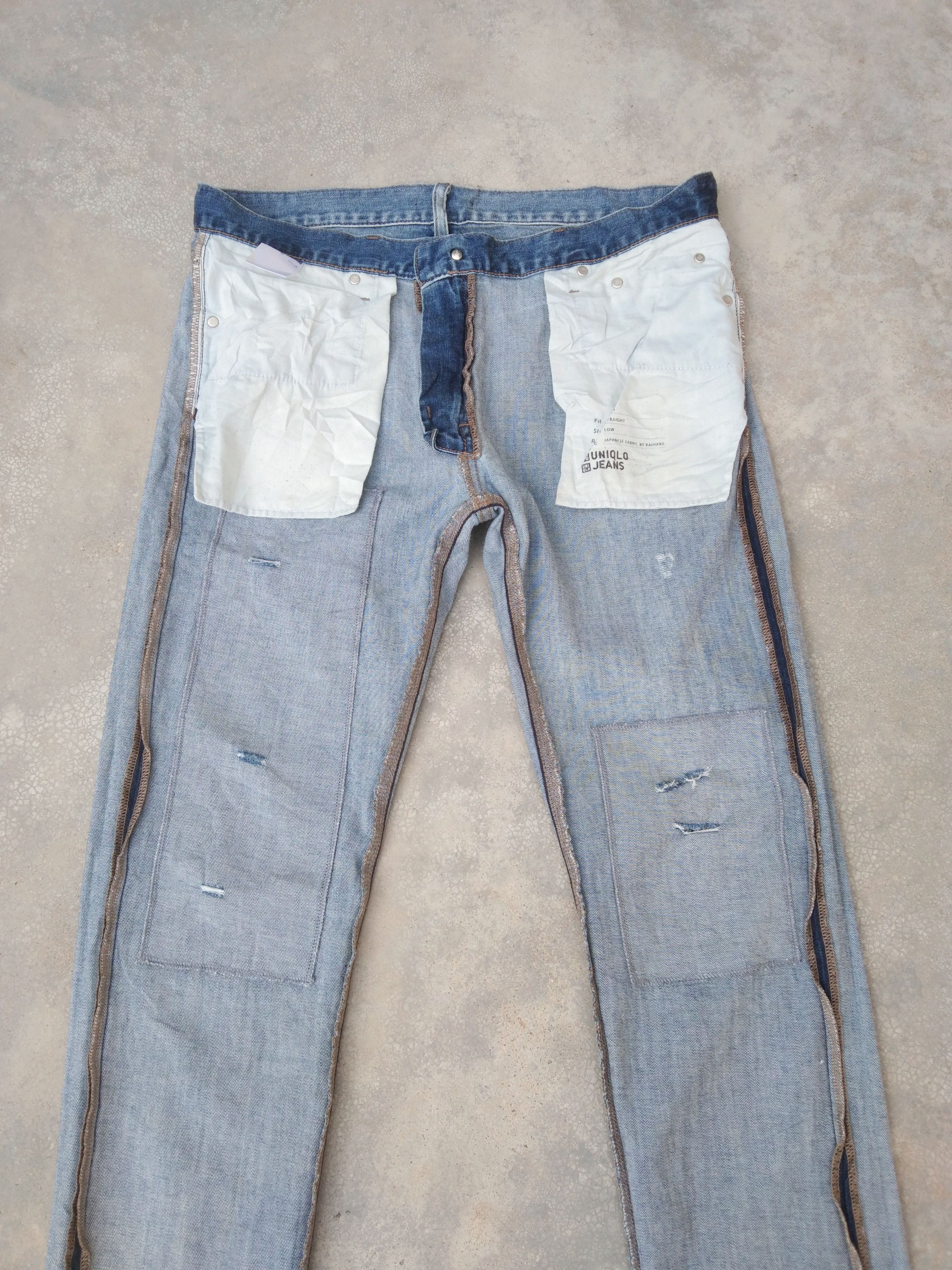Japanese Brand Vintage Japanese Brand Uniqlo Distressed Jeans 34x30 Size US 34 / EU 50 - 3 Thumbnail