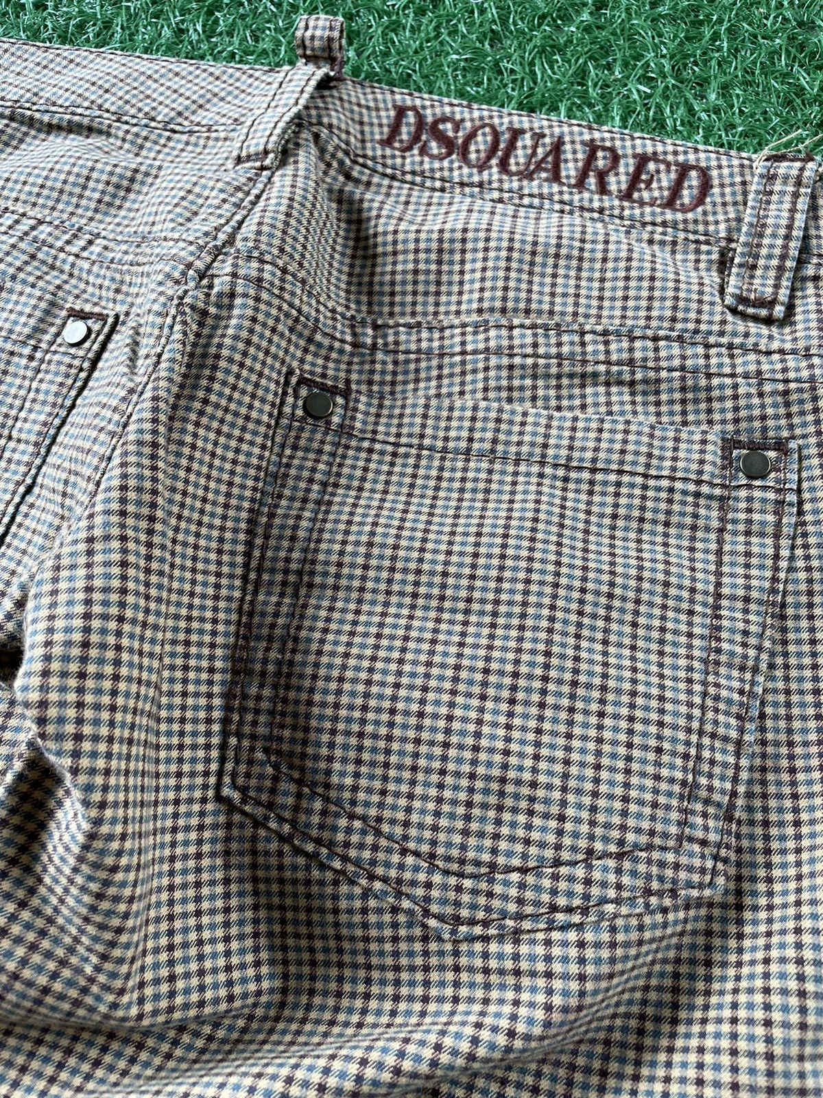 Dsquared2 × Vintage ⚡️Vintage Dsquared Casual Pants Checkered Pattern Spell Out Size US 30 / EU 46 - 3 Thumbnail