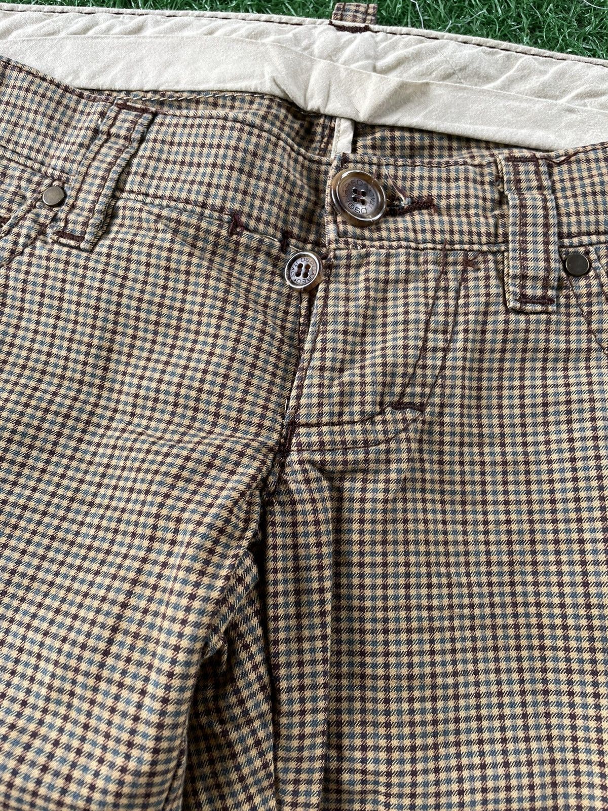 Dsquared2 × Vintage ⚡️Vintage Dsquared Casual Pants Checkered Pattern Spell Out Size US 30 / EU 46 - 6 Thumbnail