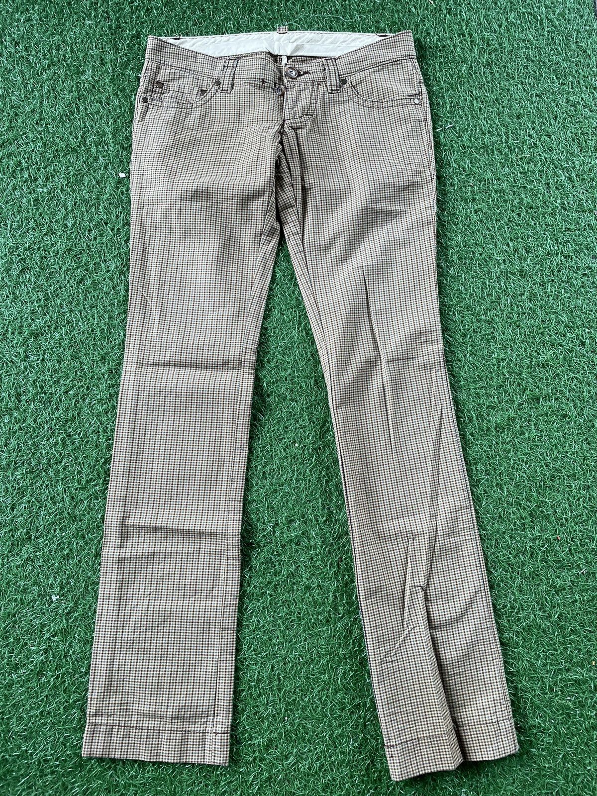 Dsquared2 × Vintage ⚡️Vintage Dsquared Casual Pants Checkered Pattern Spell Out Size US 30 / EU 46 - 2 Thumbnail