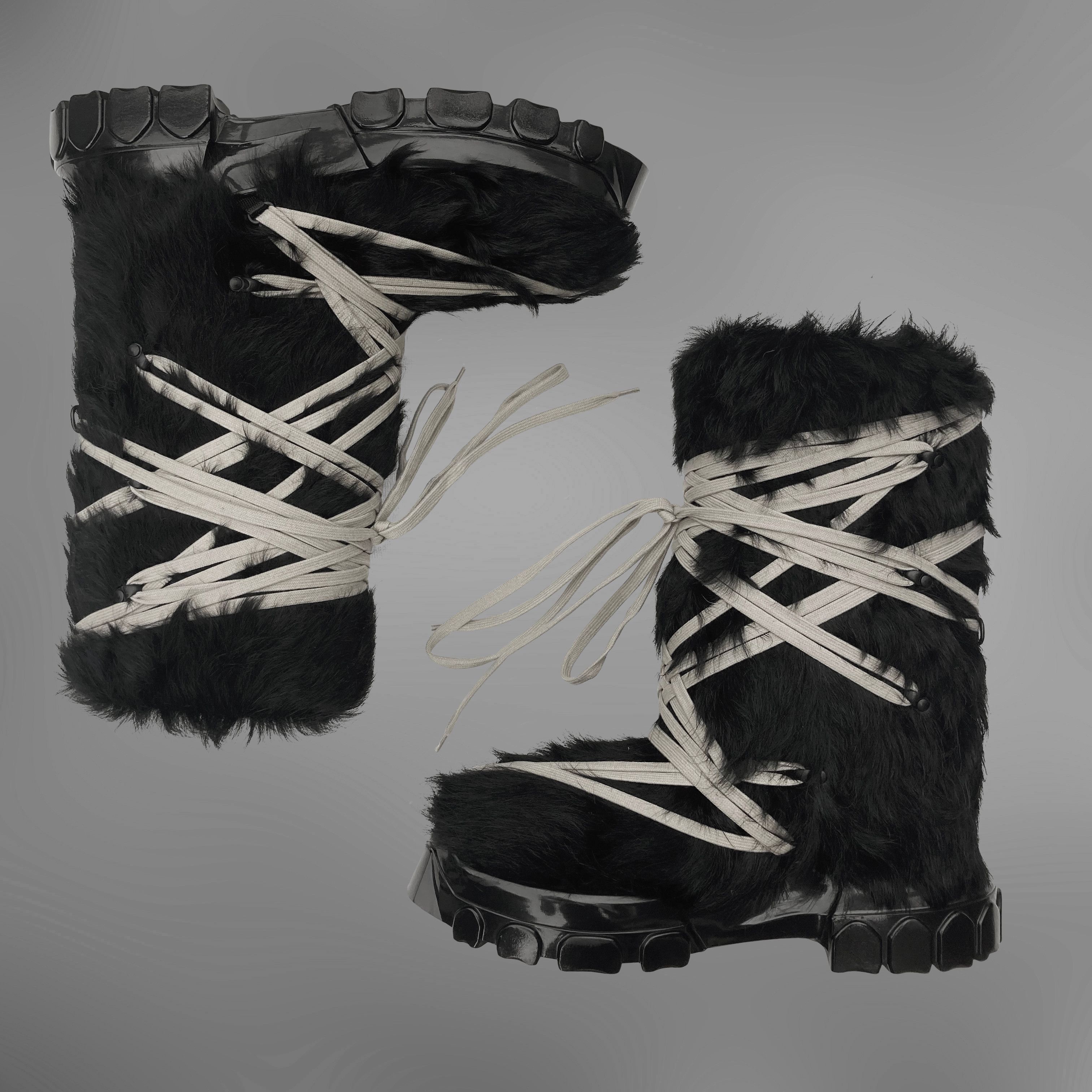 Rick Owens RICK OWENS MEGALACE LUNAR FUR BOOTS Size US 10.5 / EU 43-44 - 2 Thumbnail