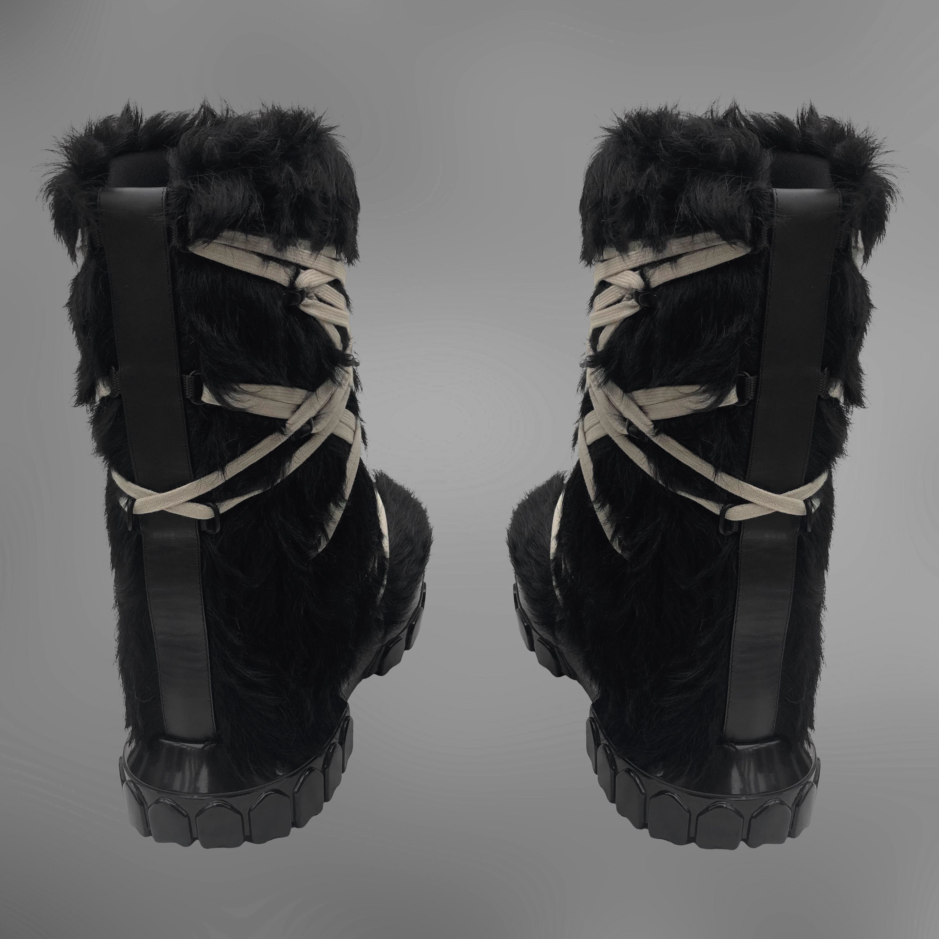Rick Owens RICK OWENS MEGALACE LUNAR FUR BOOTS Size US 10.5 / EU 43-44 - 3 Thumbnail