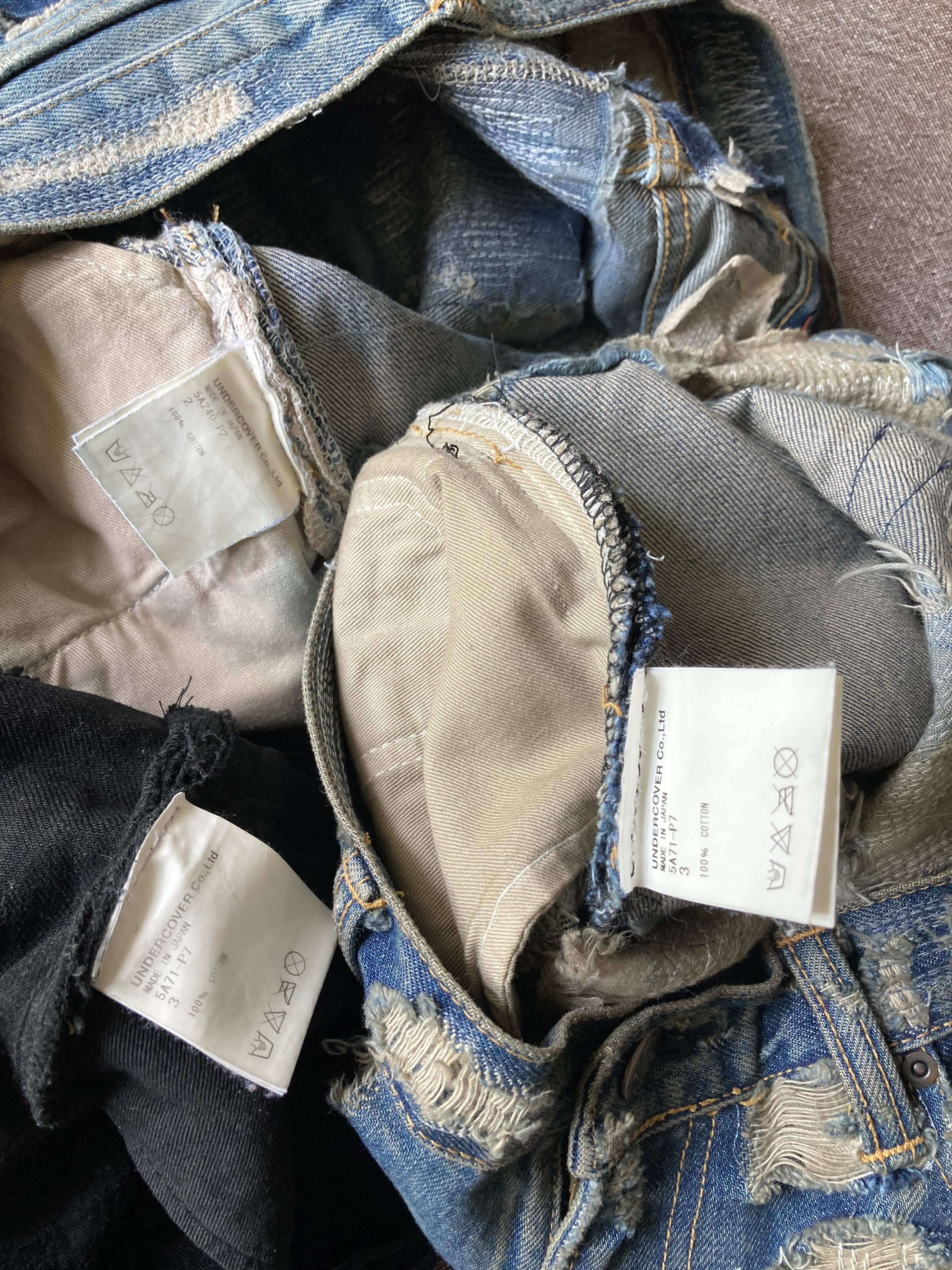Undercover Undercover 85 Jeans Blue + Black Size US 30 / EU 46 - 9 Thumbnail