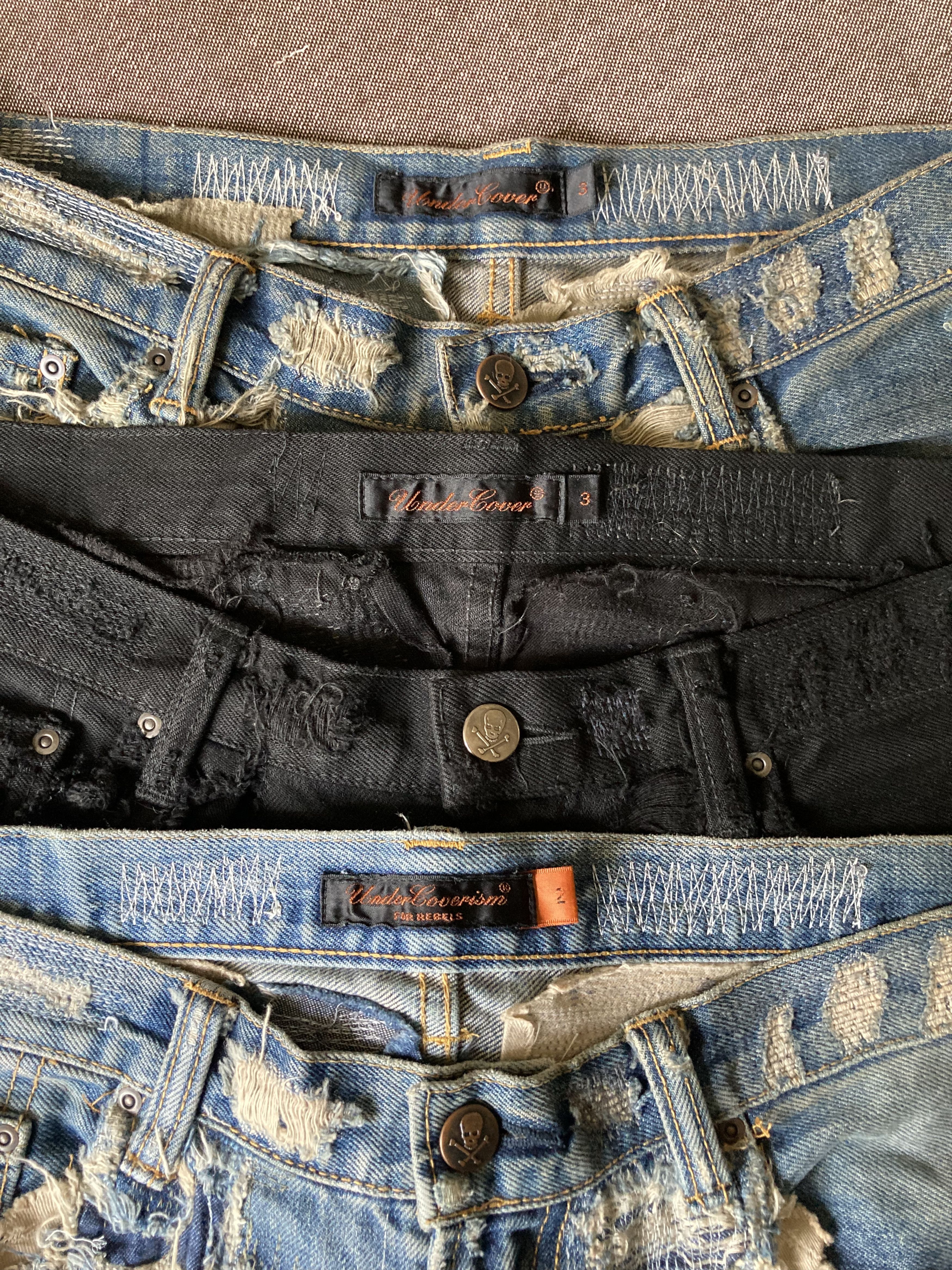 Undercover Undercover 85 Jeans Blue + Black Size US 30 / EU 46 - 8 Thumbnail