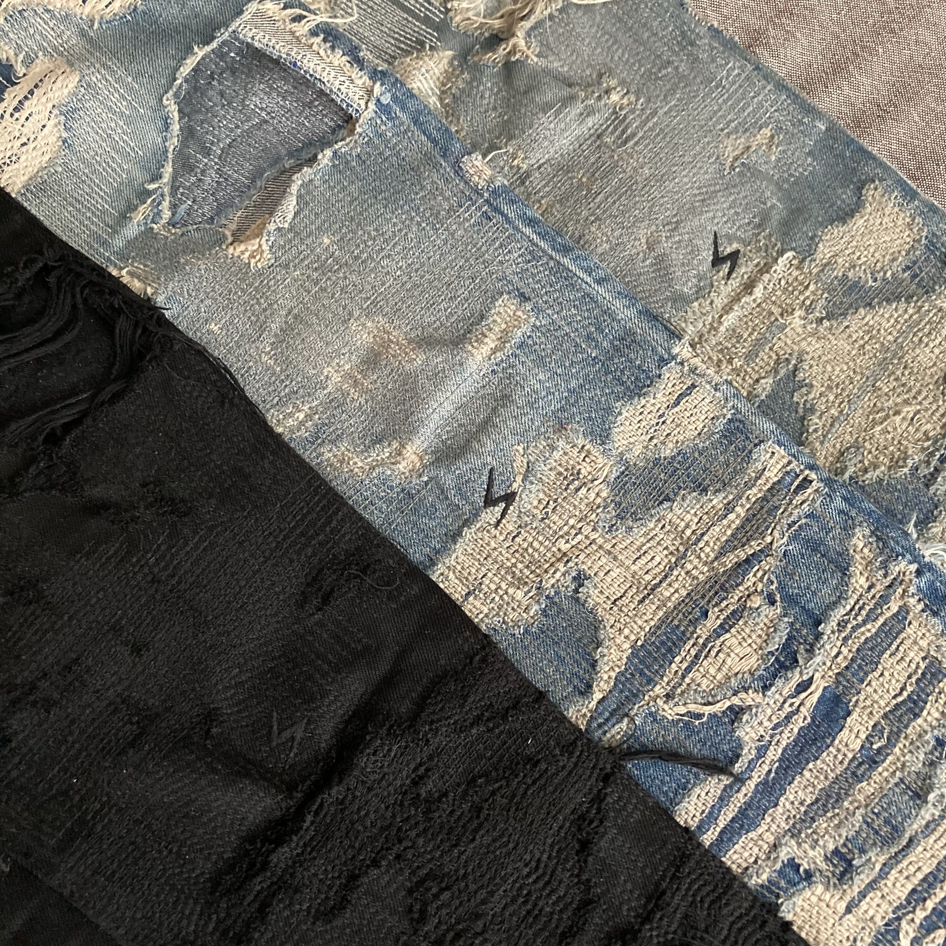Undercover Undercover 85 Jeans Blue + Black Size US 30 / EU 46 - 4 Thumbnail