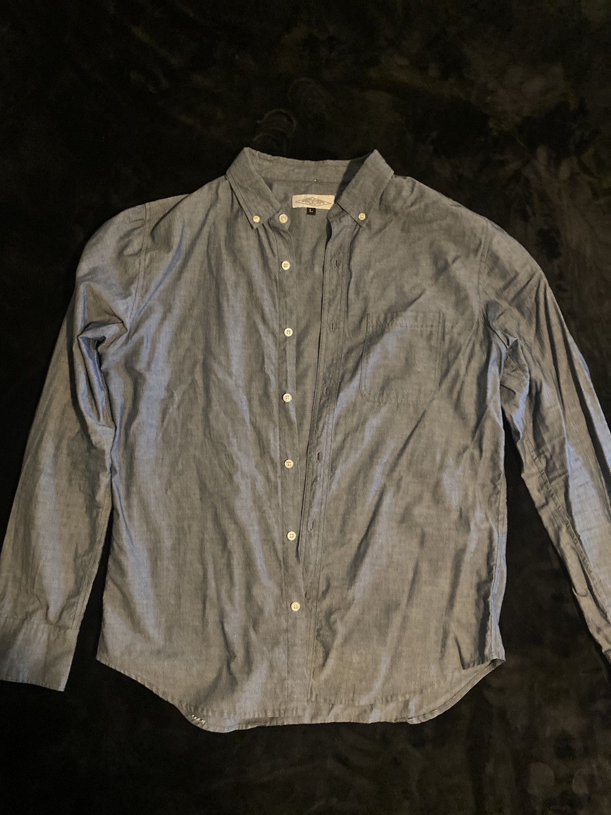 General Quarters General Quarters blue chambray button-front shirt (size: L) Size US L / EU 52-54 / 3 - 1 Thumbnail