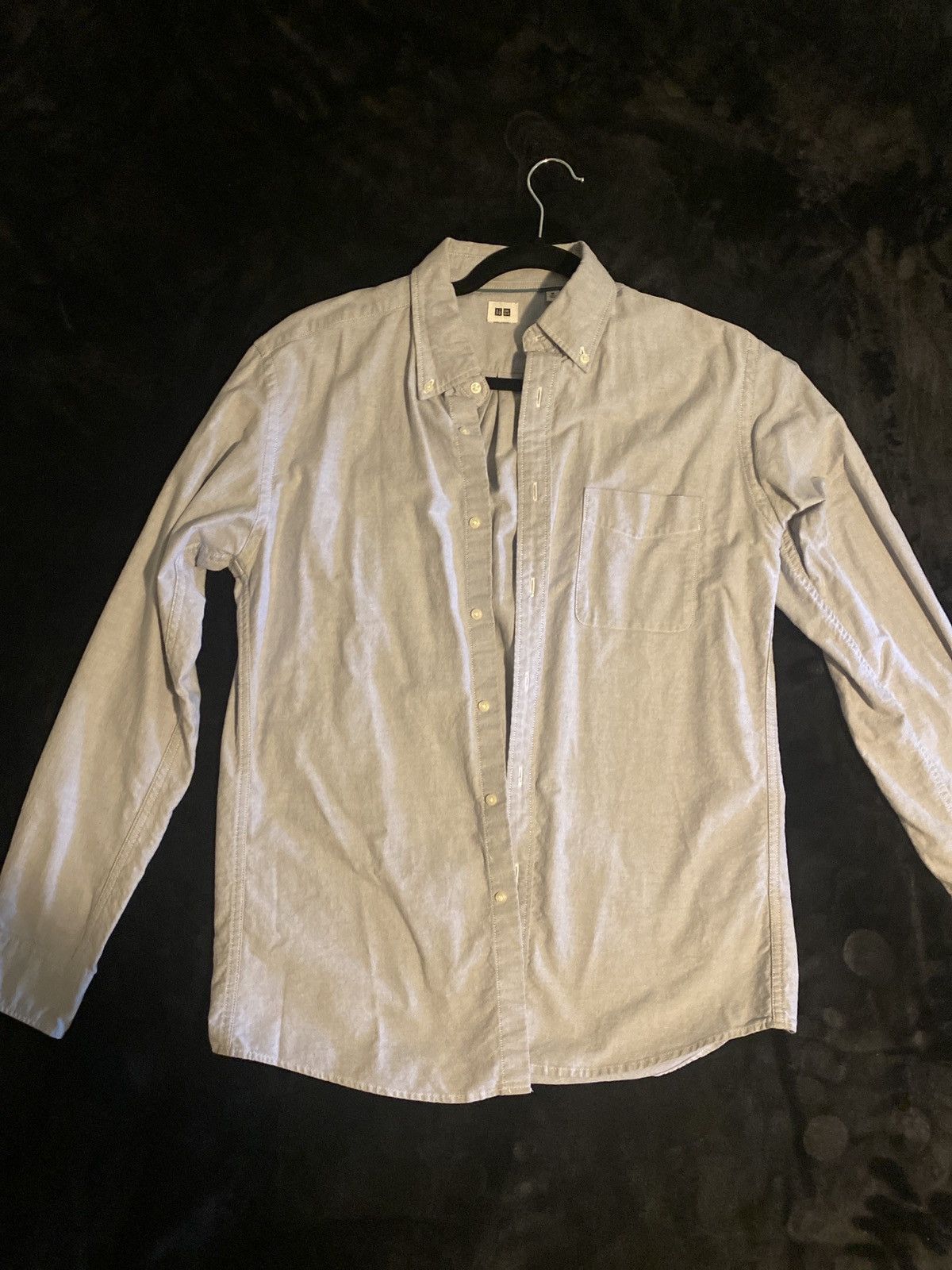 Uniqlo Uniqlo blue button-front cotton shirt (size: M) Size US M / EU 48-50 / 2 - 1 Thumbnail