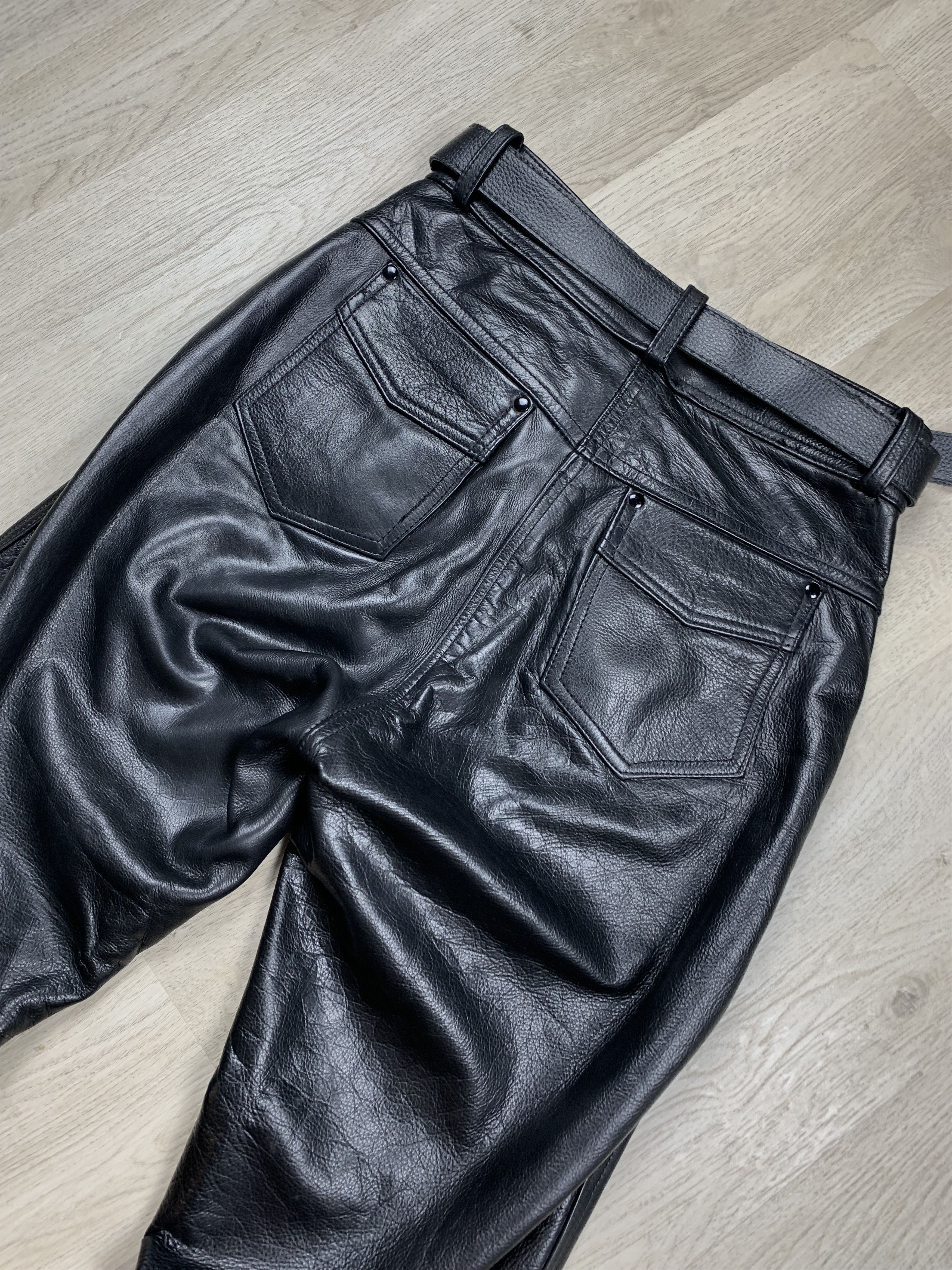 Genuine Leather Vintage Genuine Leather Pants Biker Motorcycle Size 26" / US 2 / IT 38 - 2 Thumbnail