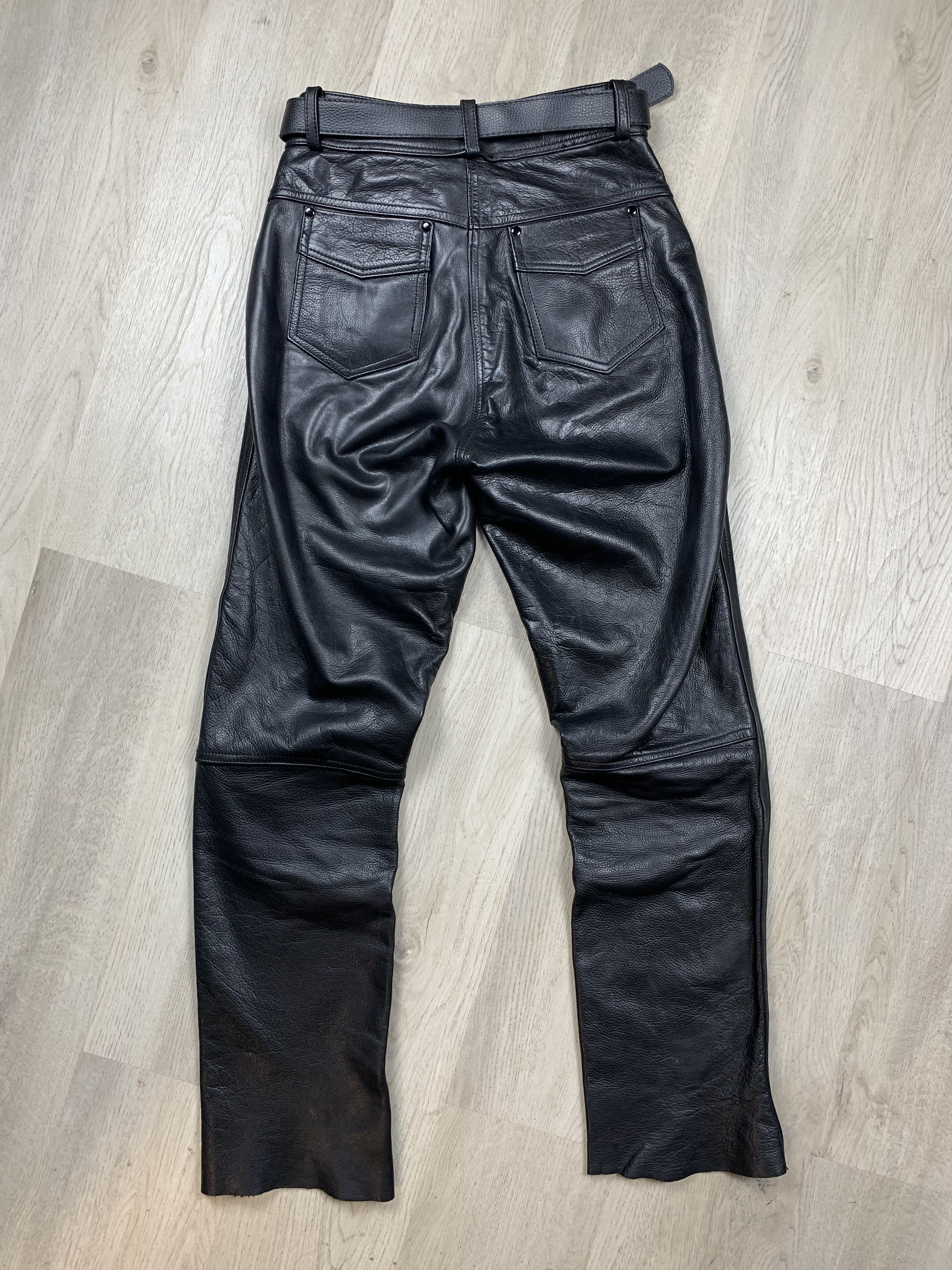 Genuine Leather Vintage Genuine Leather Pants Biker Motorcycle Size 26" / US 2 / IT 38 - 1 Thumbnail