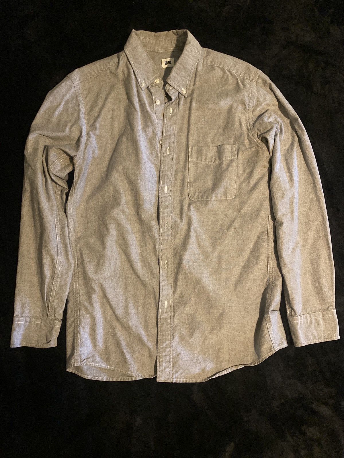 Uniqlo Uniqlo grey button-front cotton shirt (size: M) Size US M / EU 48-50 / 2 - 1 Thumbnail