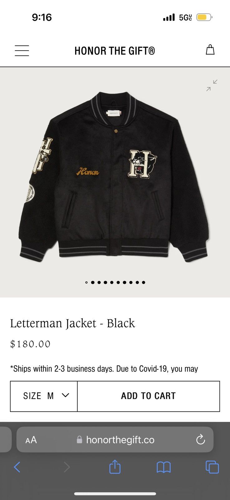 Honor the Gift Honor The Gift Letterman Jacket - Black Size US M / EU 48-50 / 2 - 6 Thumbnail