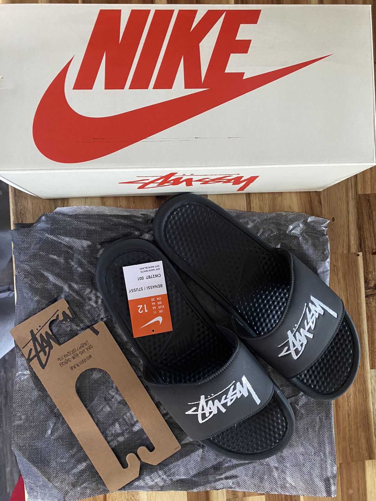 Nike Stussy × Nike Slide Sandals (Off Noir) | Grailed