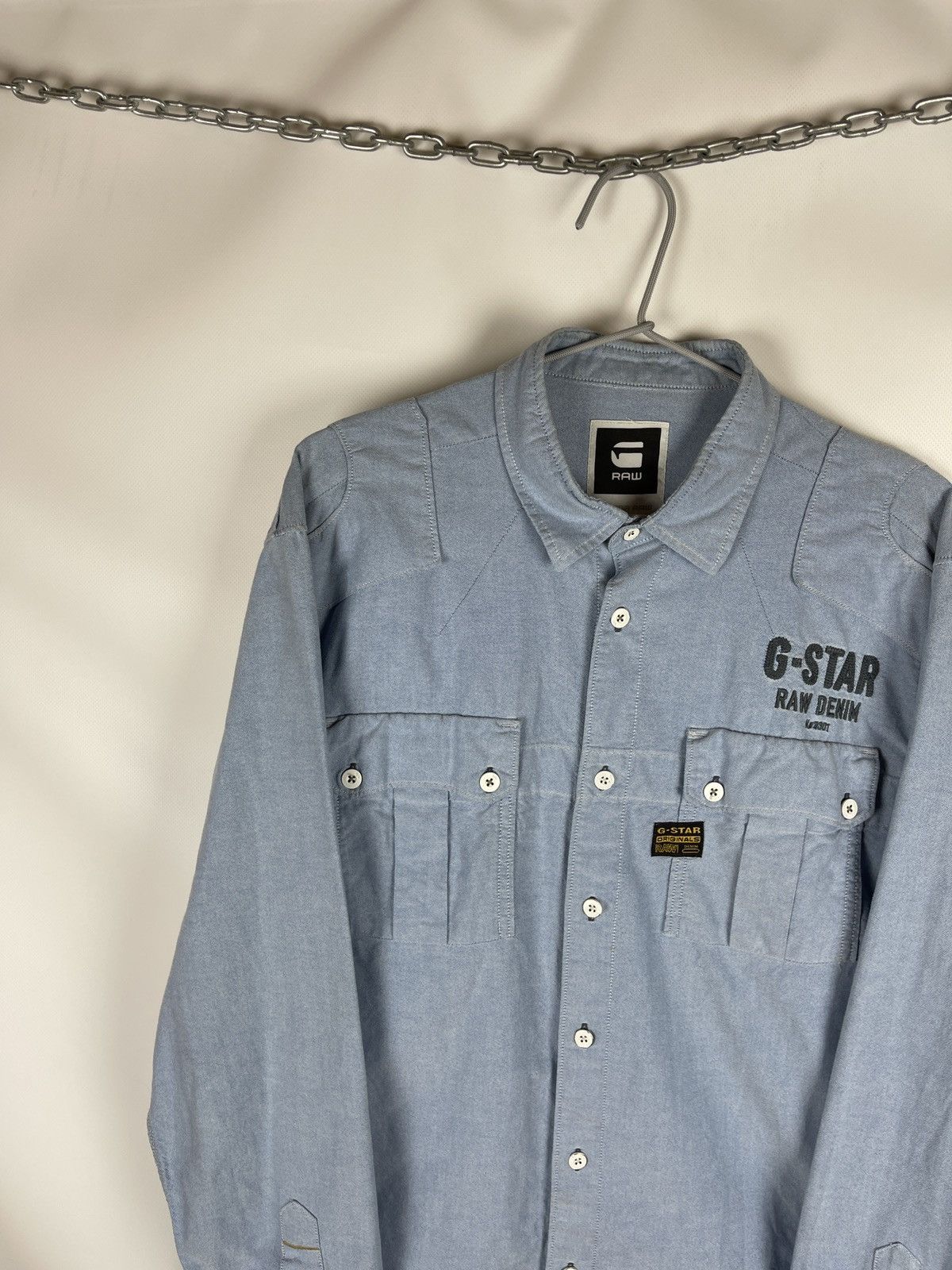 G-Star G-Star Raw Viktor Rotar Shirt long sleeve blue denim Size US XL / EU 56 / 4 - 17 Thumbnail
