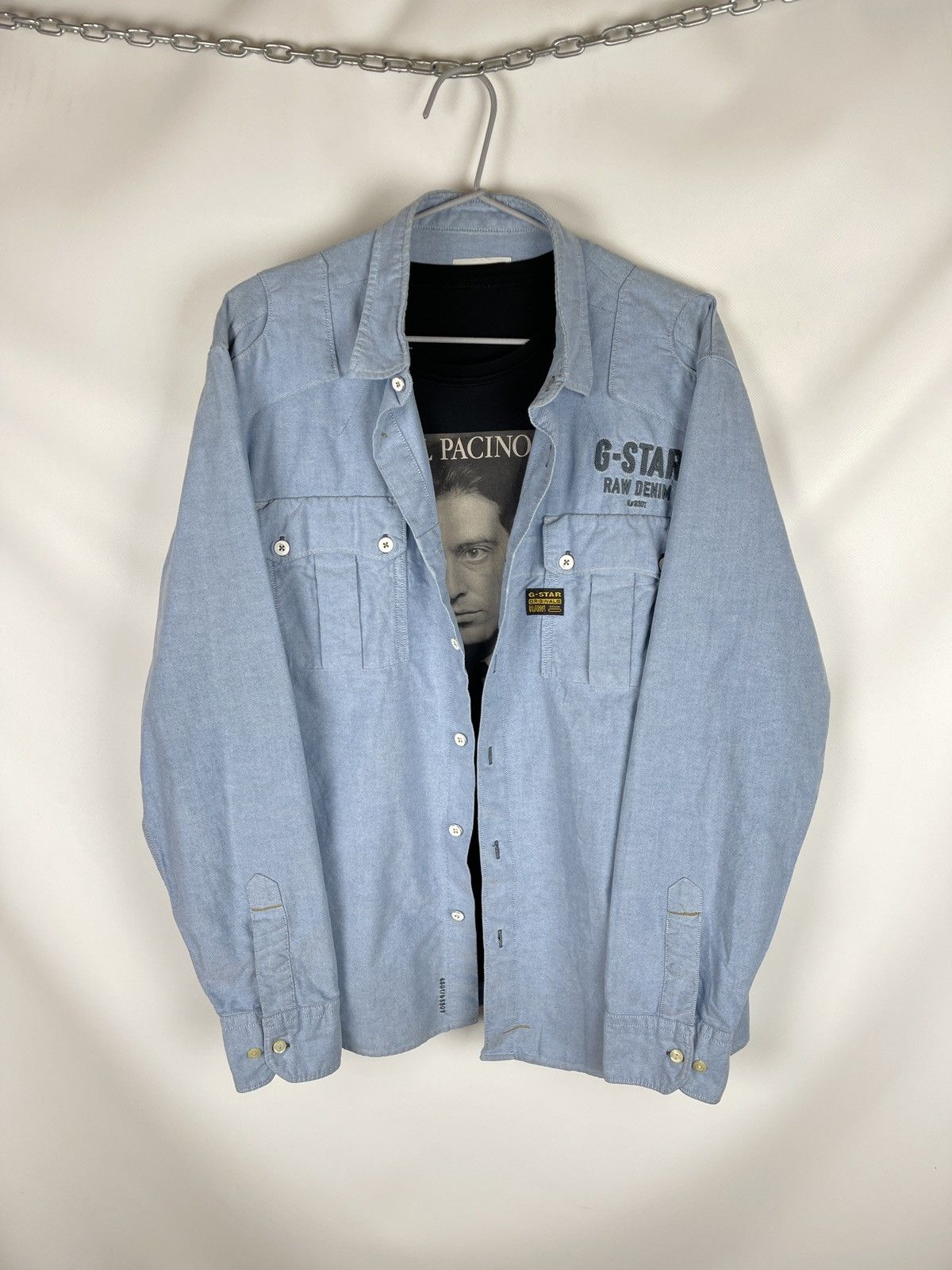 G-Star G-Star Raw Viktor Rotar Shirt long sleeve blue denim Size US XL / EU 56 / 4 - 1 Thumbnail